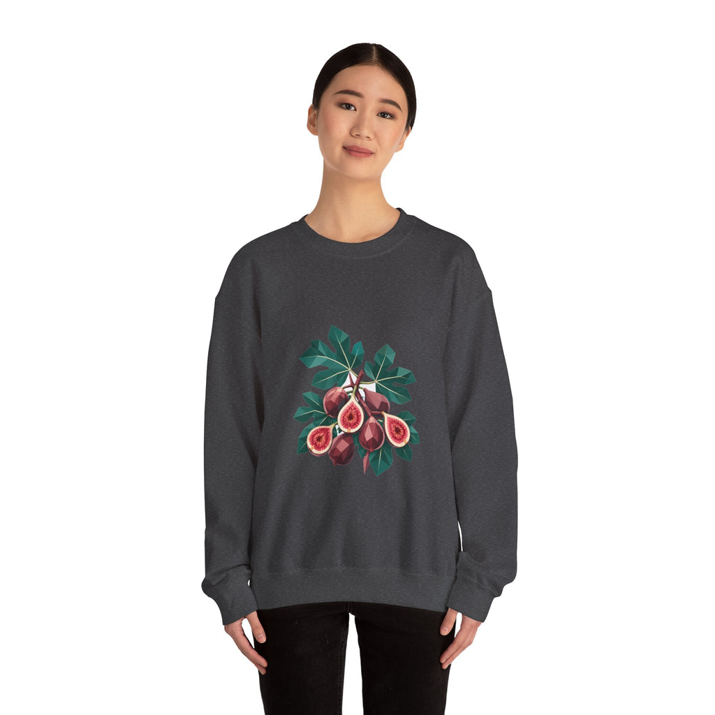 Matching Couple Sweatshirt - Olive Branch & Fig Matching Couple Crewneck Sweatshirt Geometric Art His Hers Couple Gift - Design B