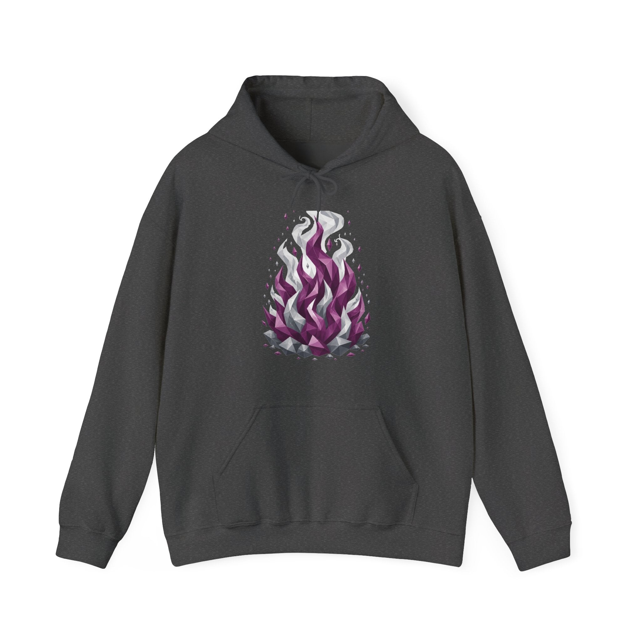 Matching Couple Sweatshirt - Wildfire & Waterfall Matching Couple Hooded Sweatshirt Geometric Art His Hers Couple Gift - Design A