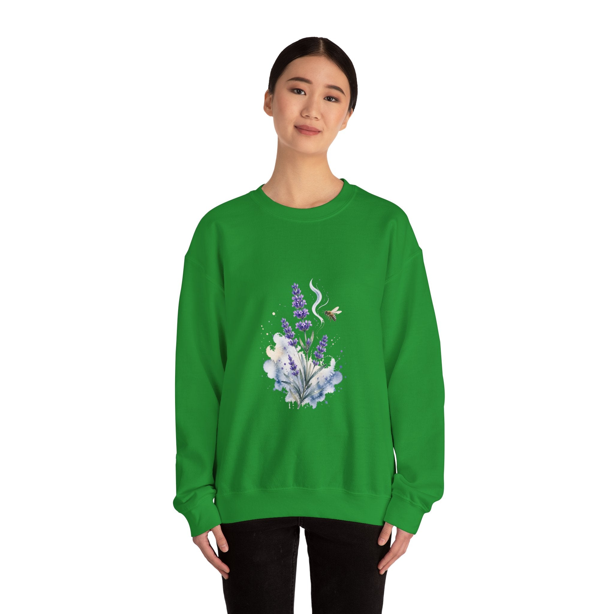 Matching Couple Sweatshirt - Lavender & Thistle Matching Couple Premium Fleece Sweatshirt Watercolor Art His Hers Birthday Gift - Design A