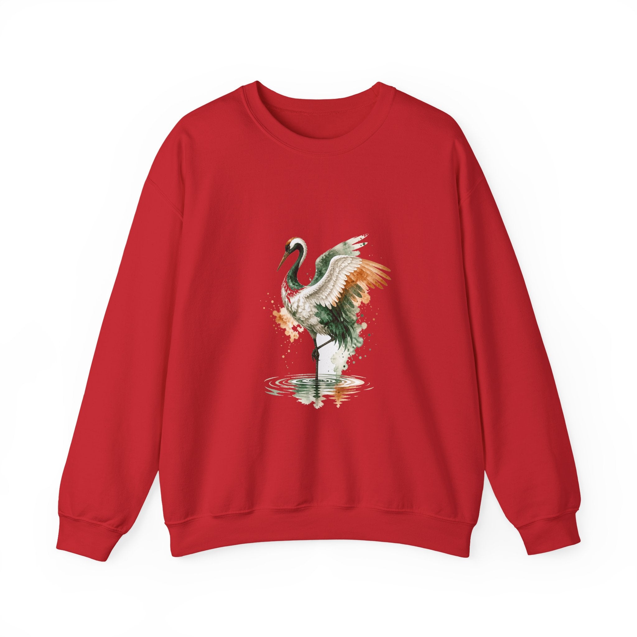 Matching Couple Sweatshirt - Tiger & Crane Matching Couple Premium Fleece Sweatshirt Watercolor Art His Hers Birthday Gift - Design B