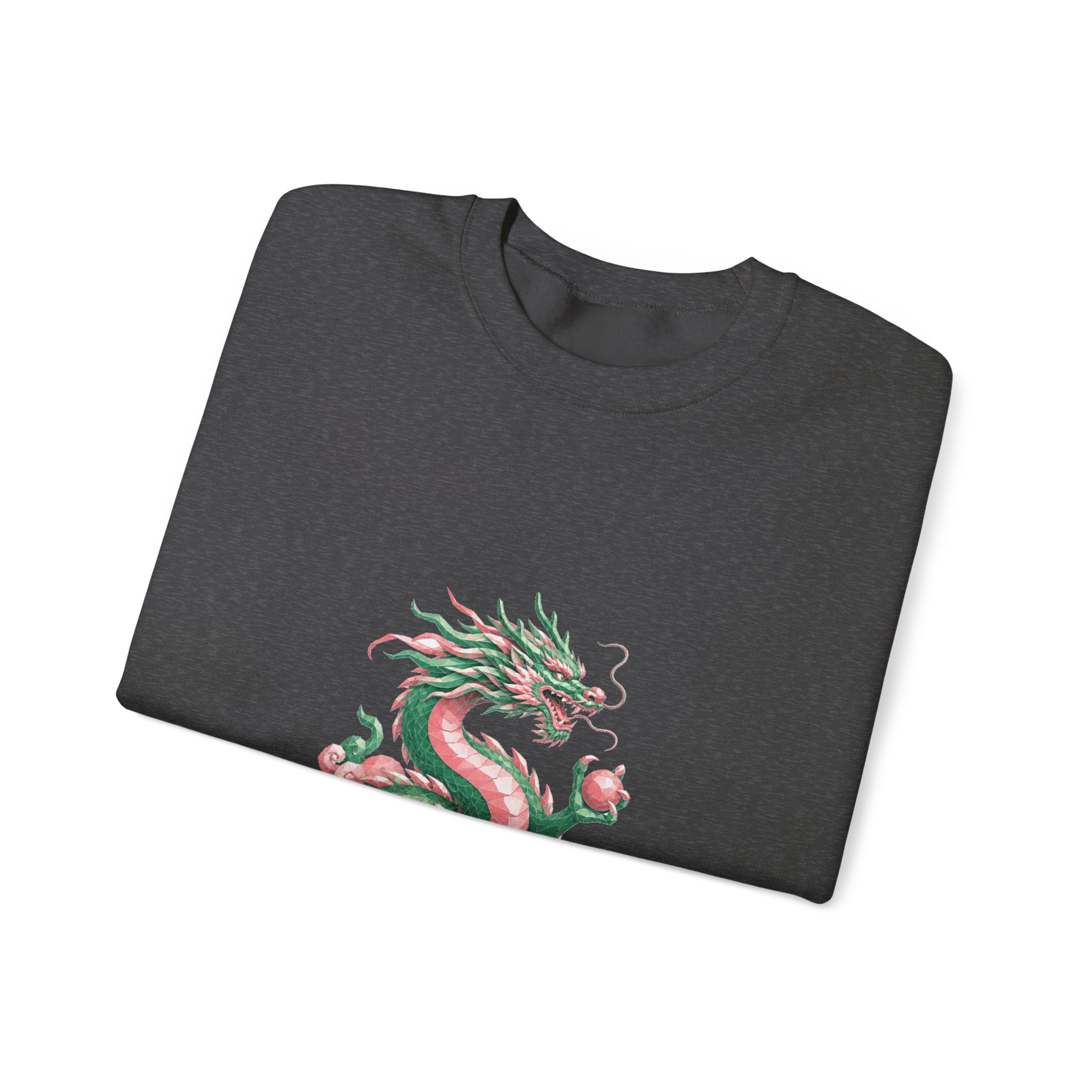 Matching Couple Sweatshirt - Dragon & Phoenix Matching Couple Premium Fleece Sweatshirt Geometric Art His Hers Love Gift - Design A