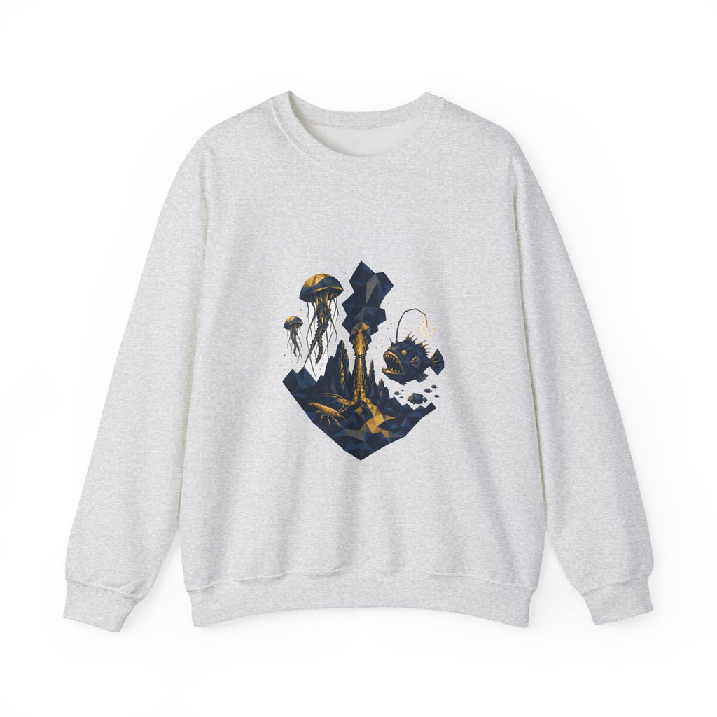 Matching Couple Sweatshirt - Coral Reef & Deep Sea Matching Couple Premium Fleece Sweatshirt Geometric Art His Hers Love Gift - Design B