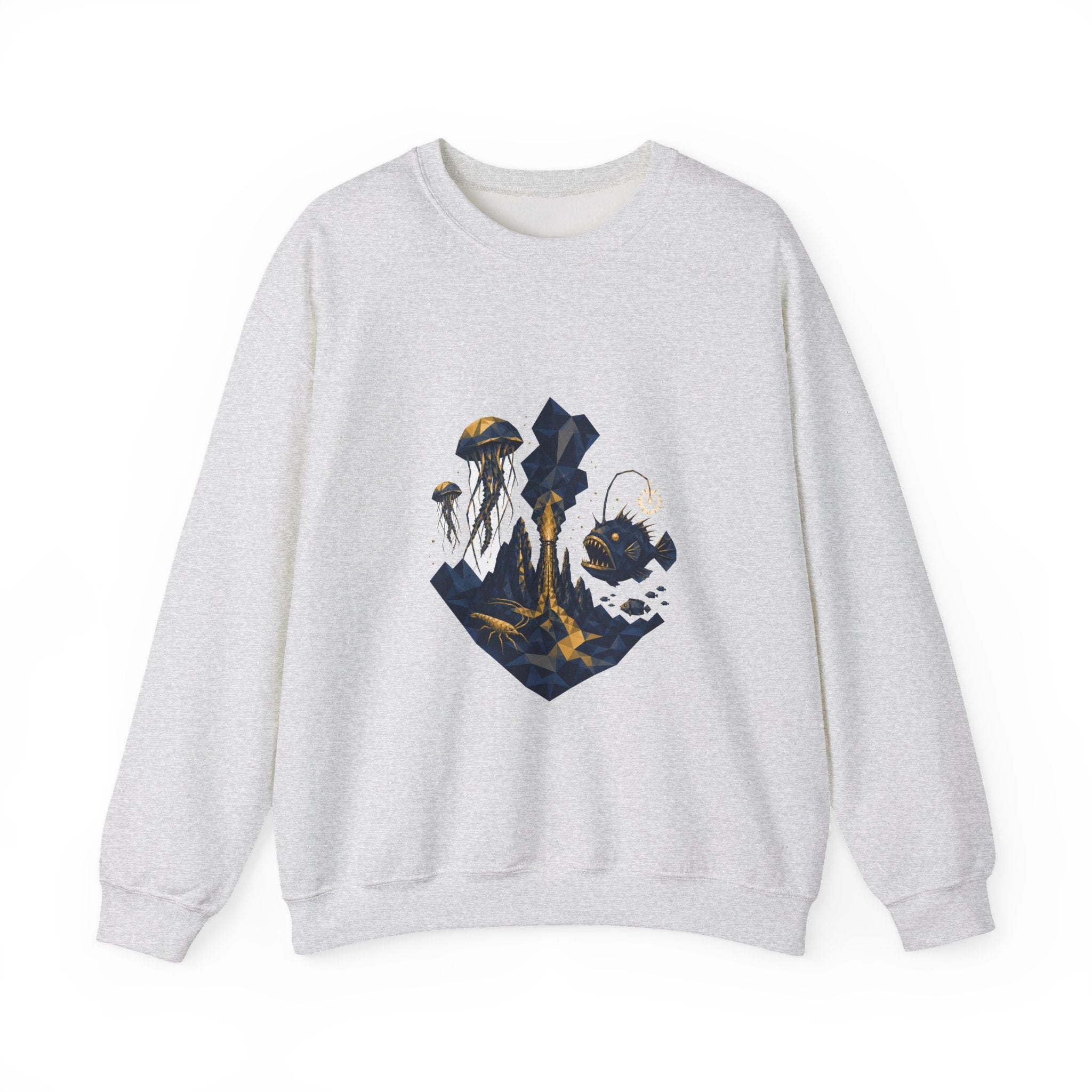 Matching Couple Sweatshirt - Coral Reef & Deep Sea Matching Couple Premium Fleece Sweatshirt Geometric Art His Hers Love Gift - Design B