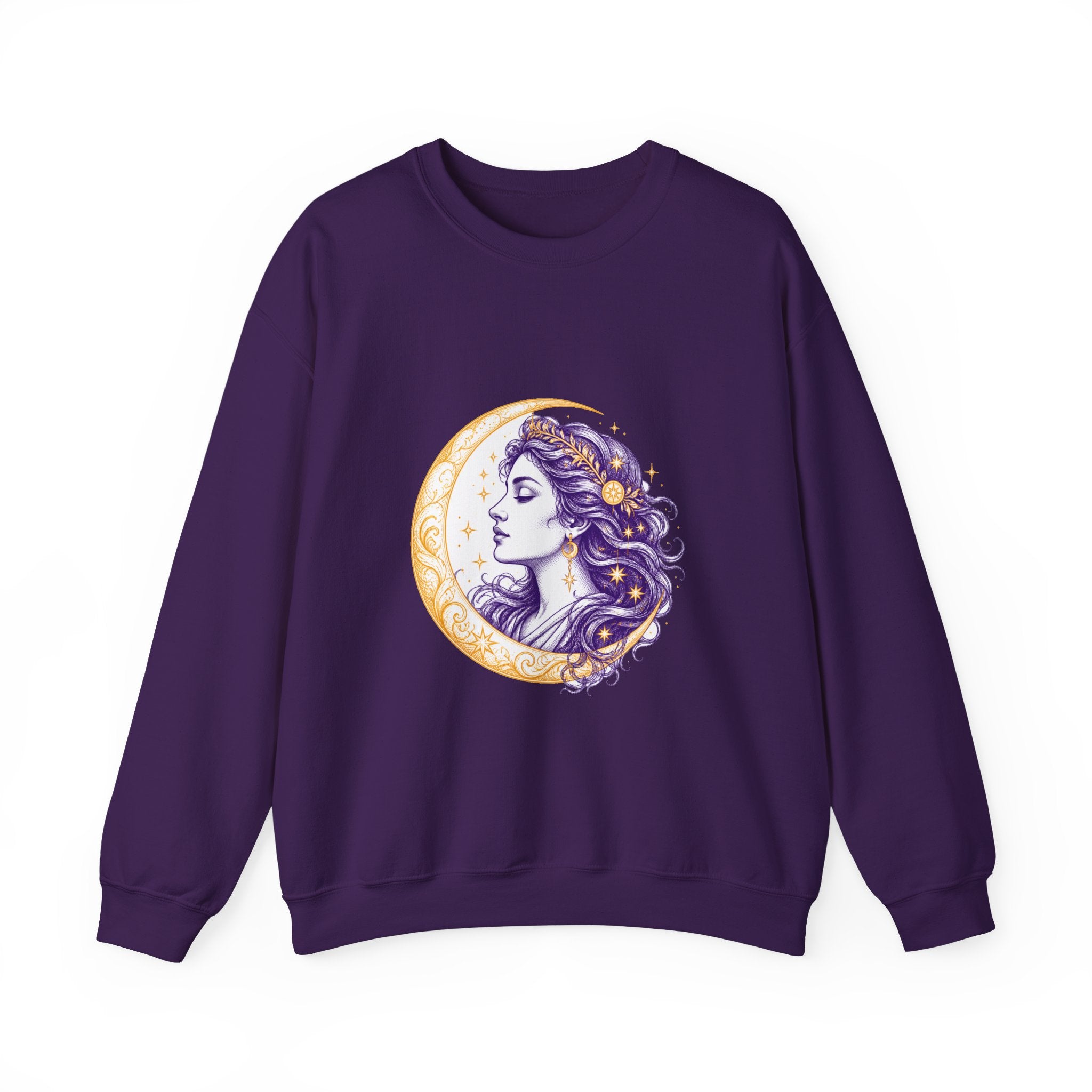 Matching Couple Sweatshirt - Helios & Selene Matching Couple Crewneck Sweatshirt Hand-Drawn Art His Hers Best Friend Gift - Design B