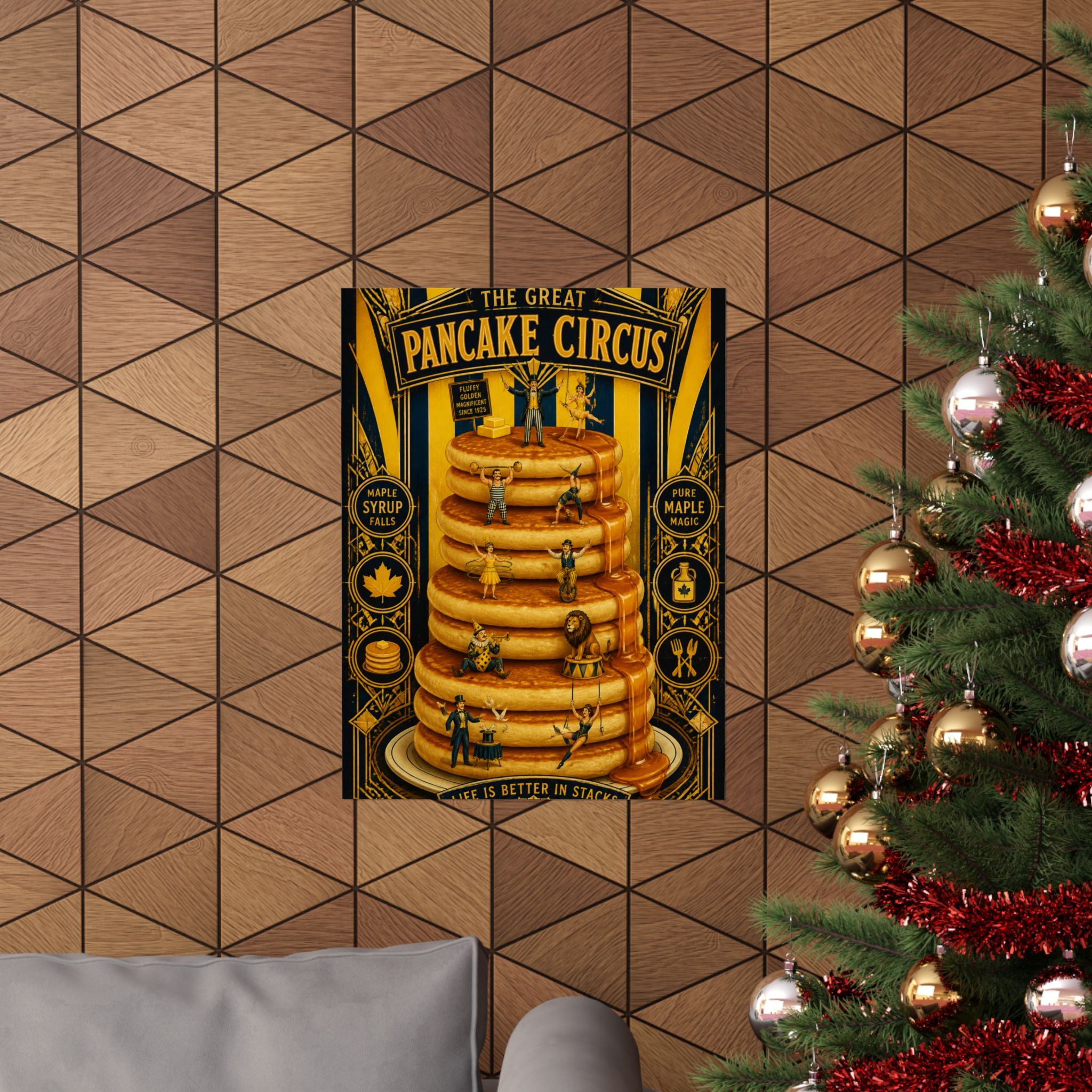Pancake Stack Platform Wall Art Poster 24×36 Art Deco Bar Area Decor Maximalist Print