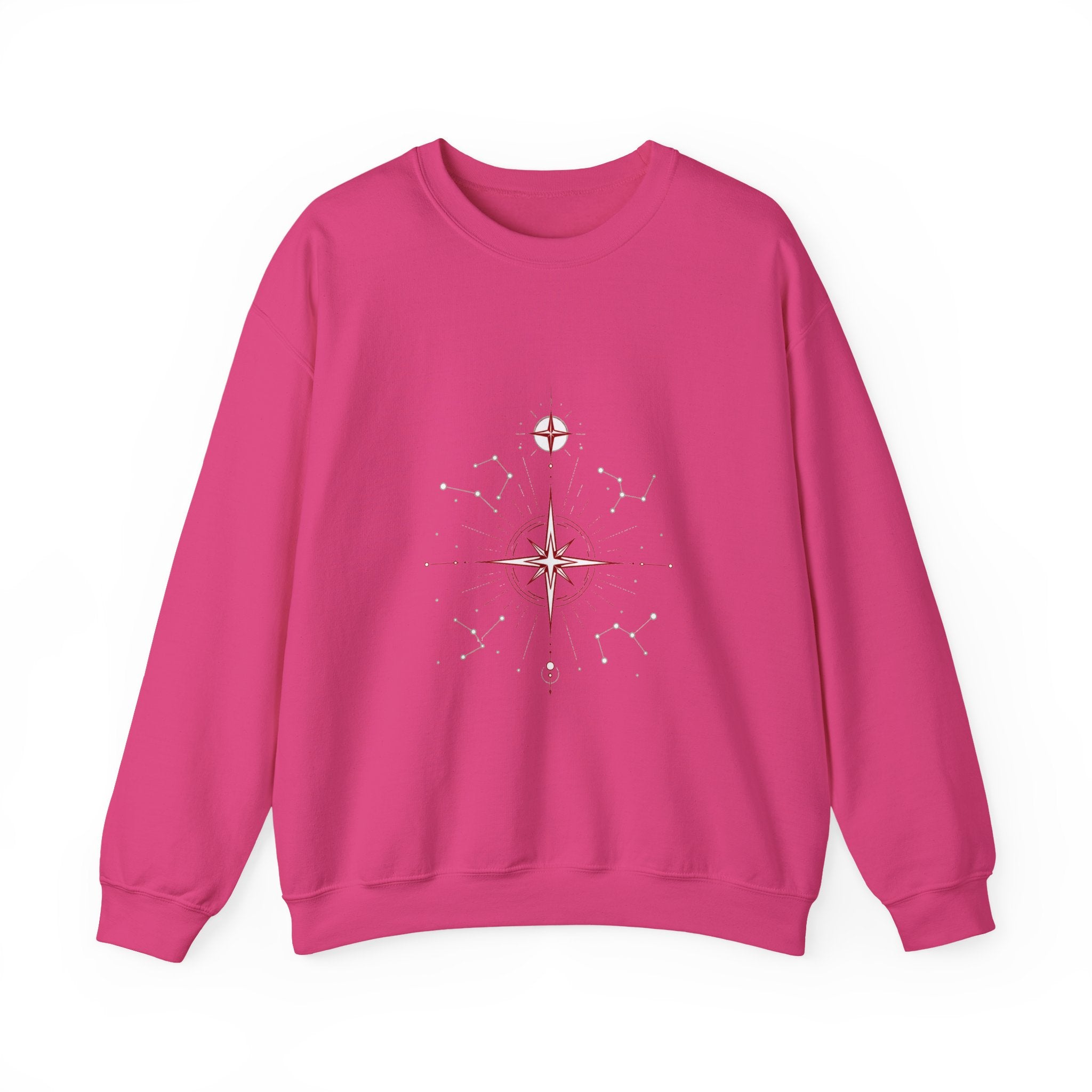 Matching Couple Sweatshirt - Shooting Star & North Star Matching Couple Crewneck Sweatshirt Minimalist Art His Hers Valentine Gift - Design B