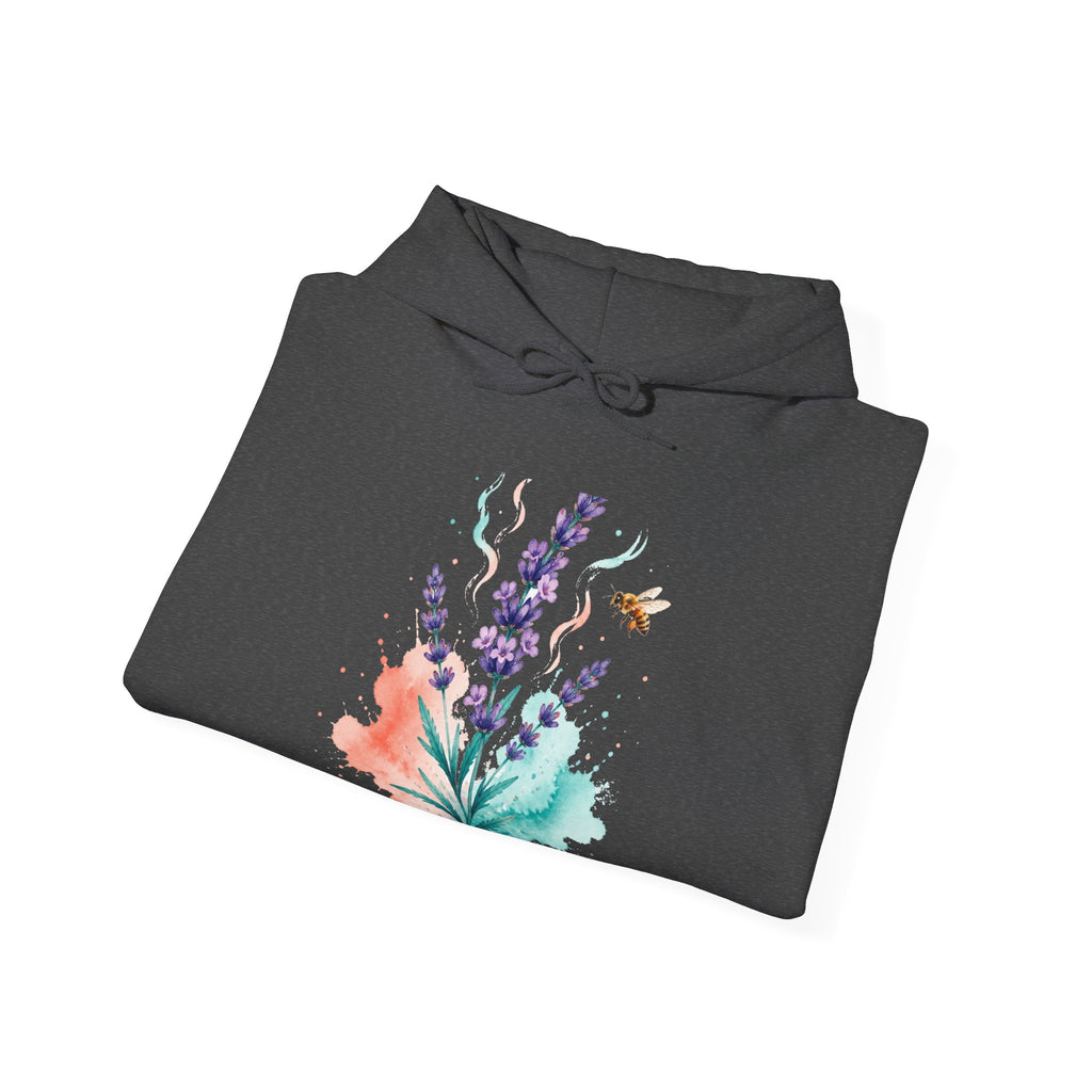 Matching Couple Sweatshirt - Lavender & Thistle Matching Couple Hooded Sweatshirt Watercolor Art His Hers Engagement Gift - Design A