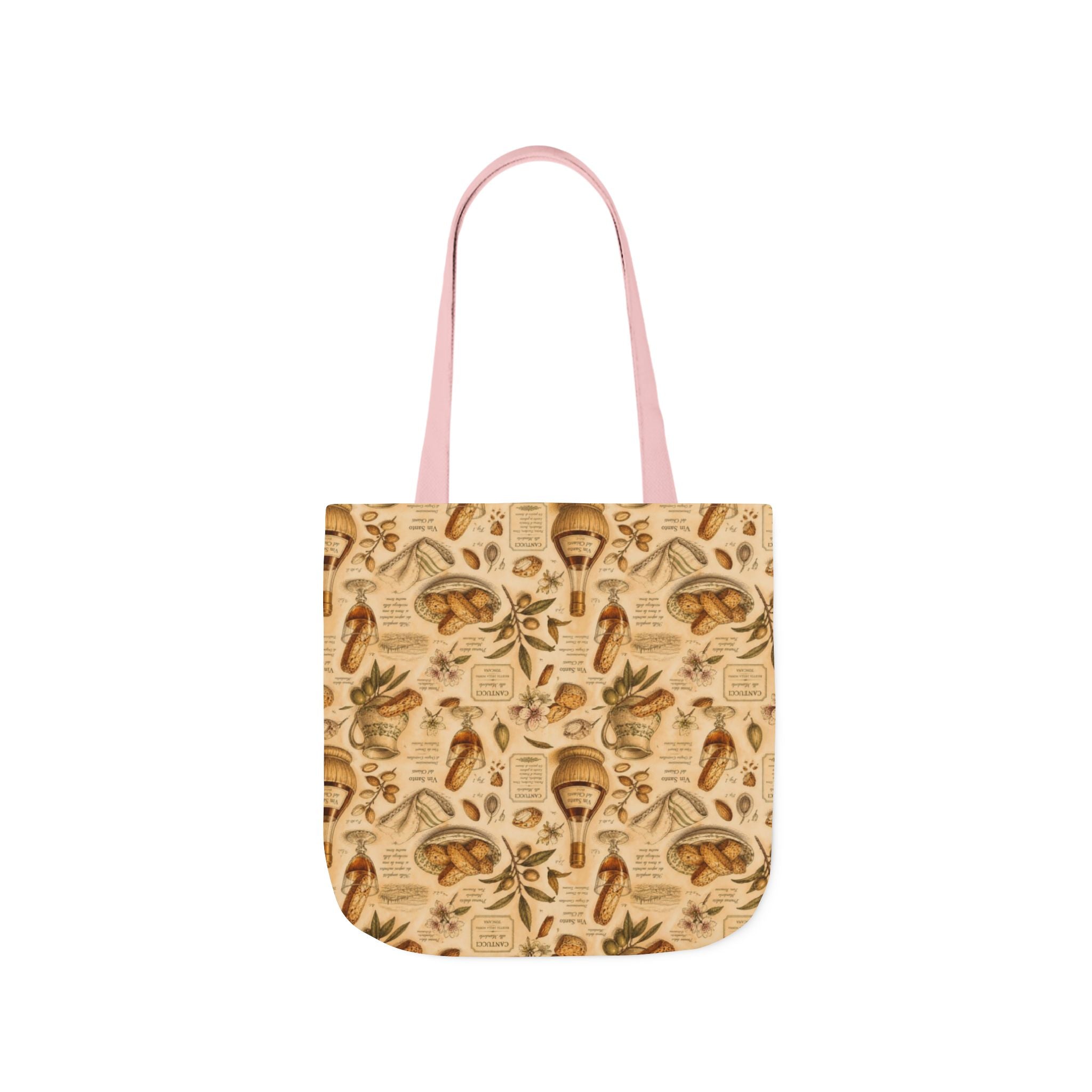 Biscotti & Vin Santo Canvas Tote Bag Mediterranean Kitchen Botanical Design Italian Cottagecore Gift