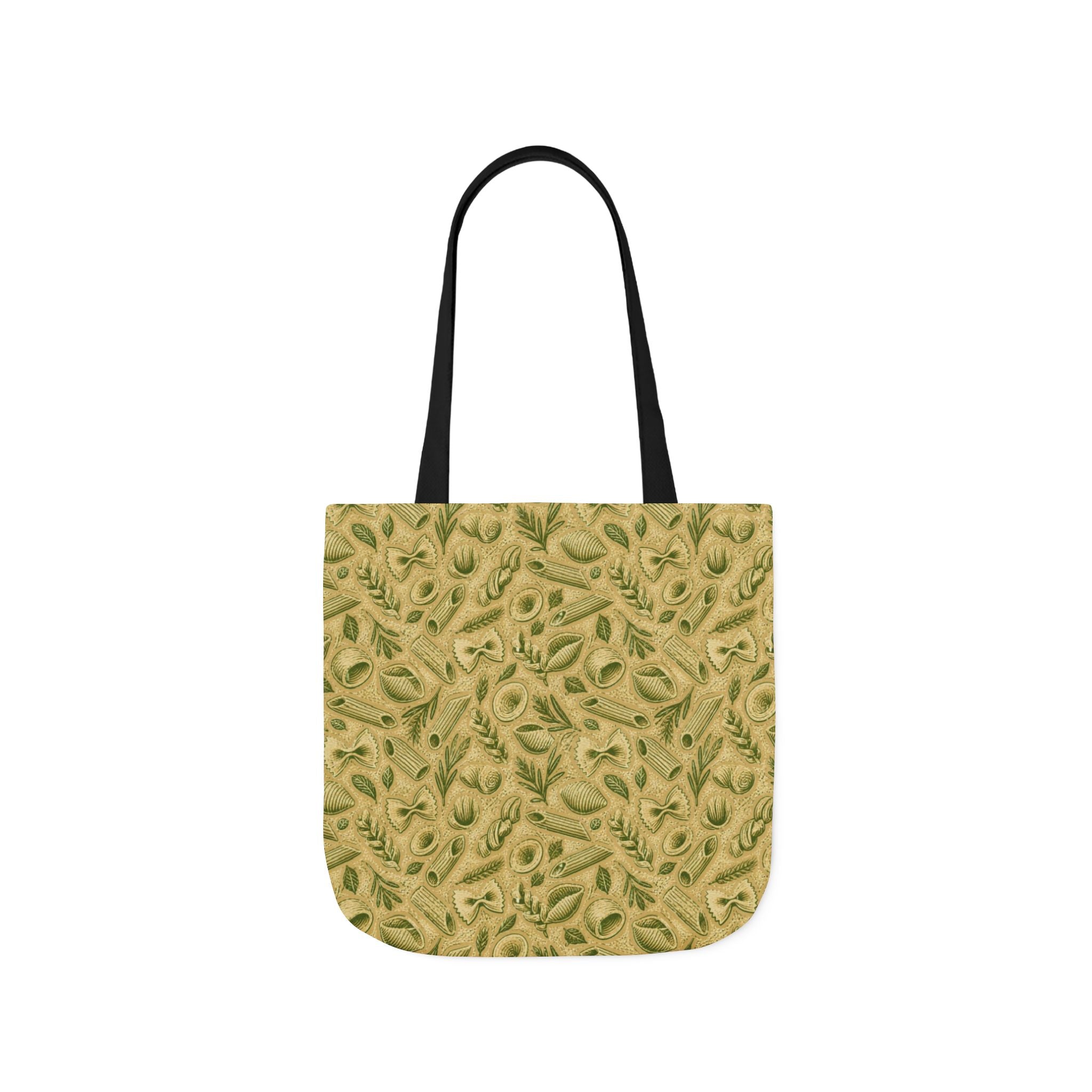 Italian Pasta Shapes Canvas Tote Bag Mediterranean Kitchen Linocut Design Italian Cottagecore Gift
