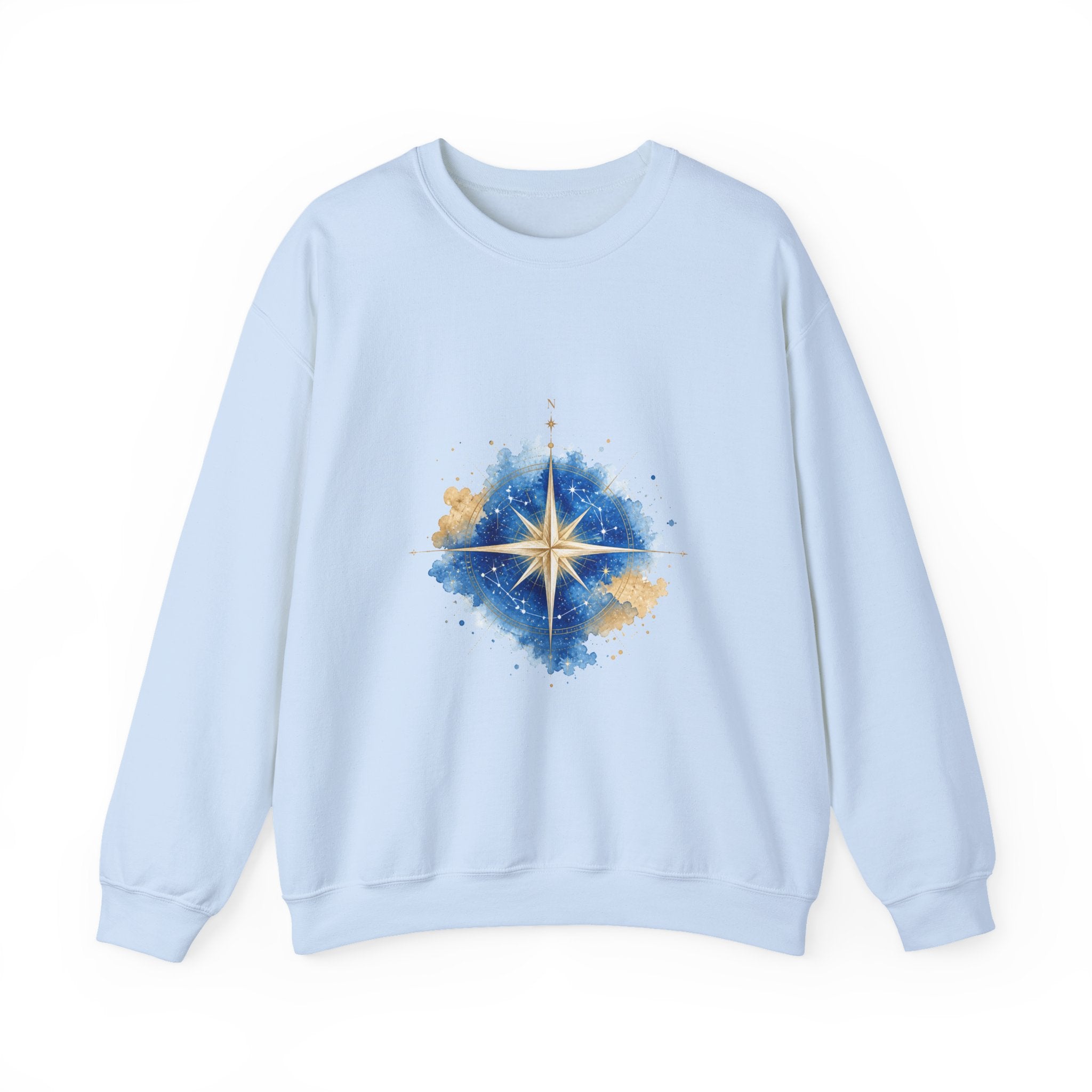 Matching Couple Sweatshirt - Shooting Star & North Star Matching Couple Premium Fleece Sweatshirt Watercolor Art His Hers Birthday Gift - Design B