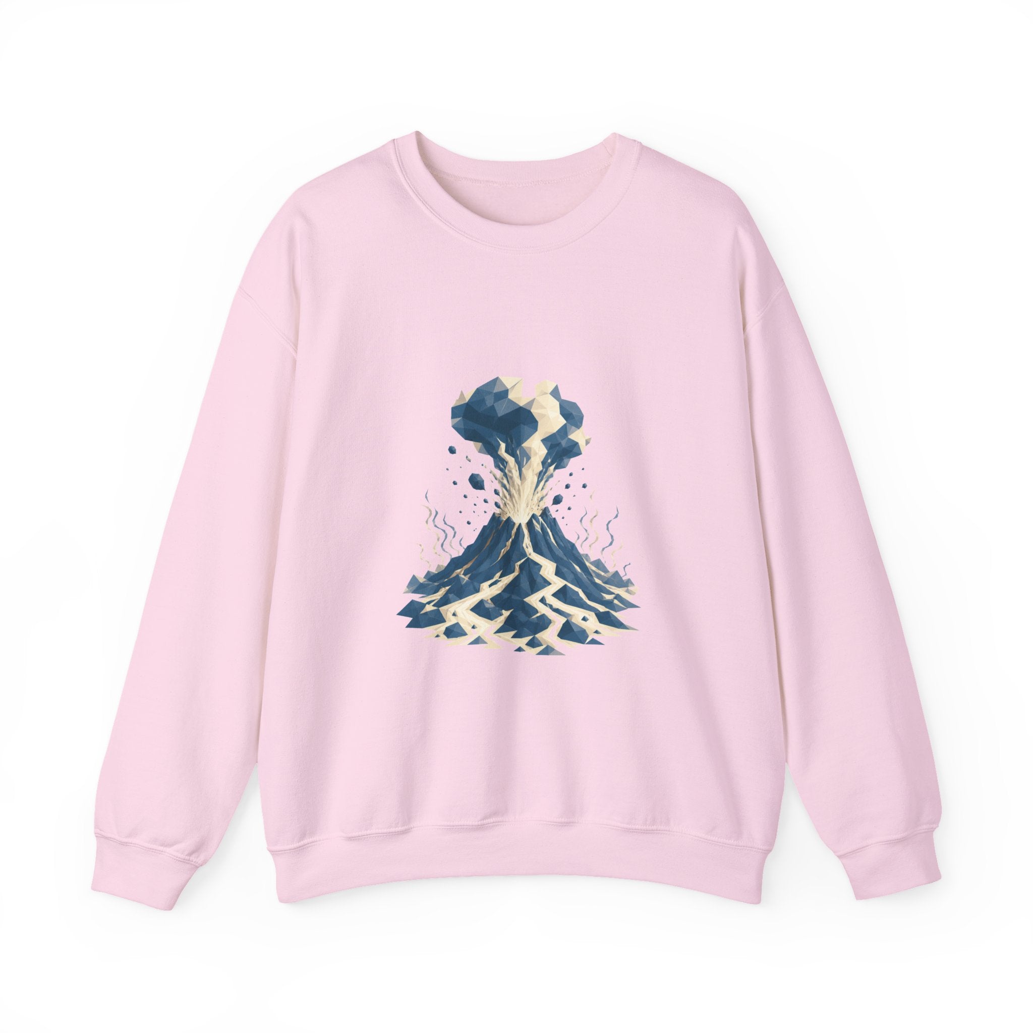Matching Couple Sweatshirt - Volcano & Glacier Matching Couple Premium Fleece Sweatshirt Geometric Art His Hers Love Gift - Design A