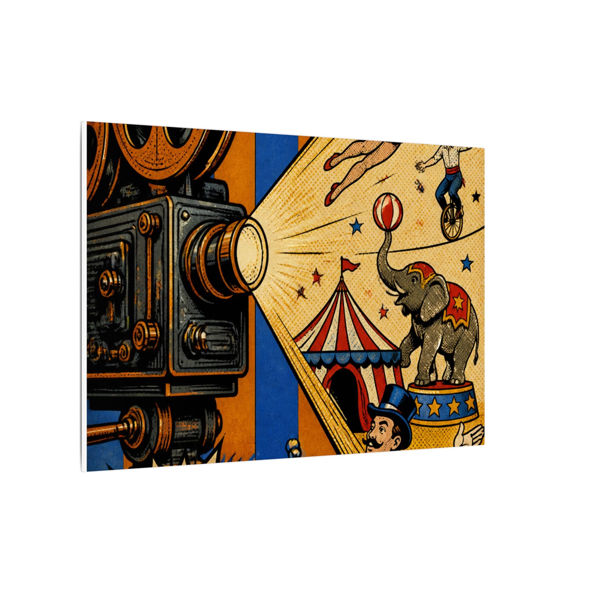 Film Camera Projector Show Wall Art Canvas 24×36 Pop Art Restaurant Decor Maximalist Print