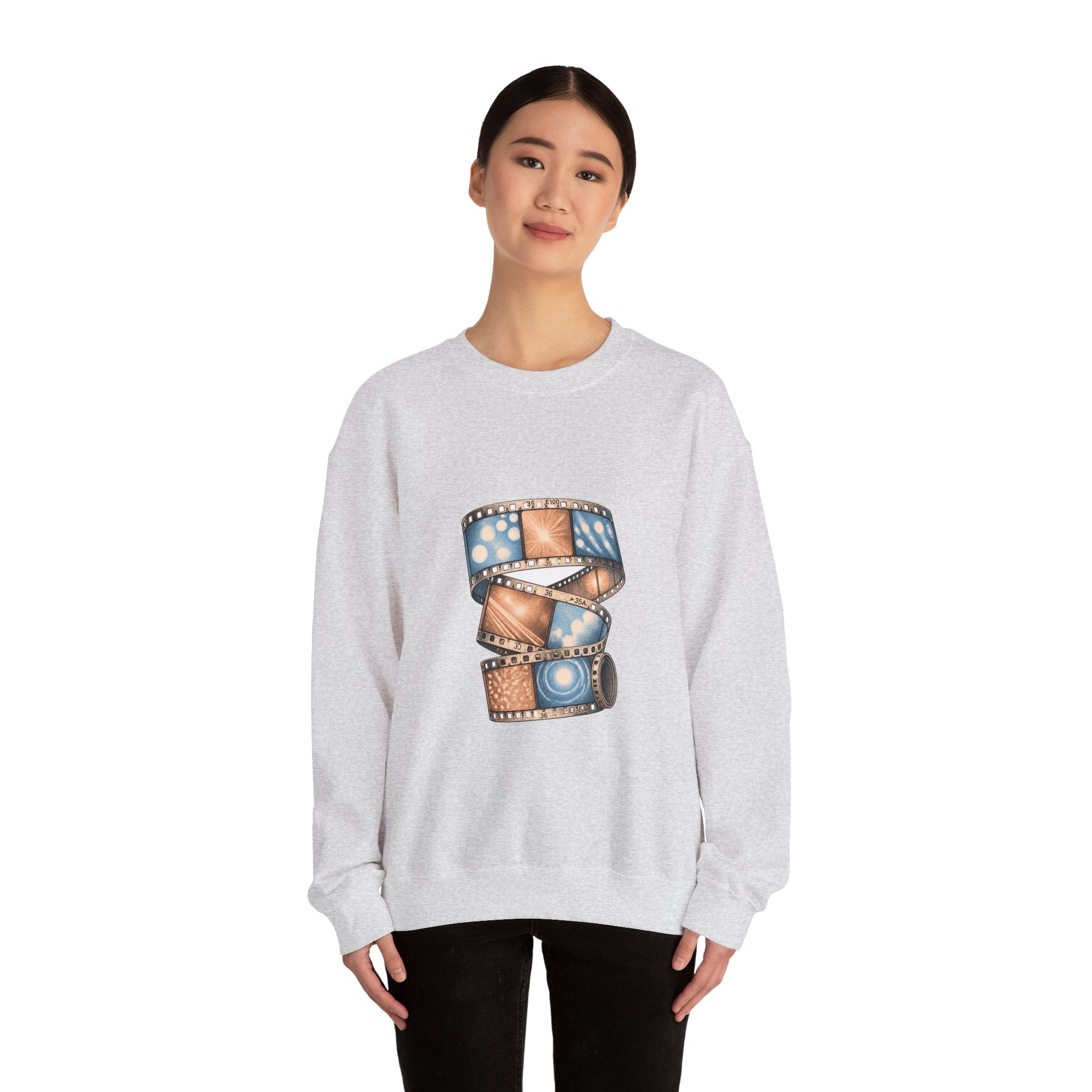 Matching Couple Sweatshirt - Camera & Film Matching Couple Crewneck Sweatshirt Vintage Art His Hers Wedding Gift - Design B