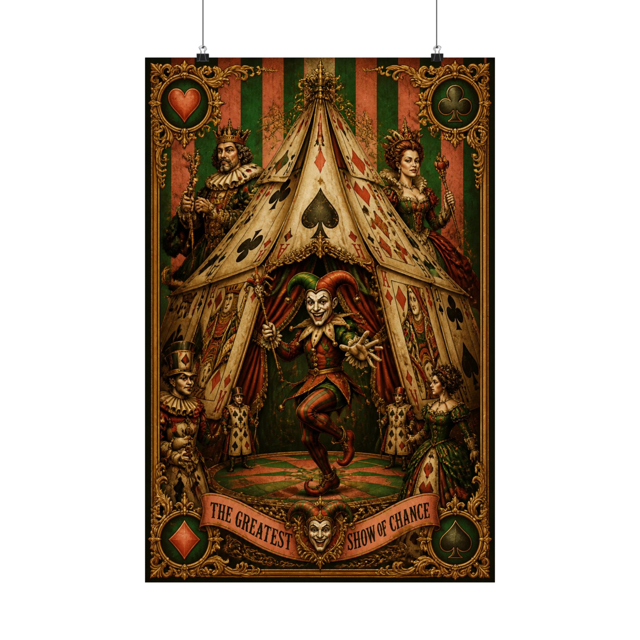 Playing Cards Tent Wall Art Poster 18×24 Baroque Home Office Decor Maximalist Print