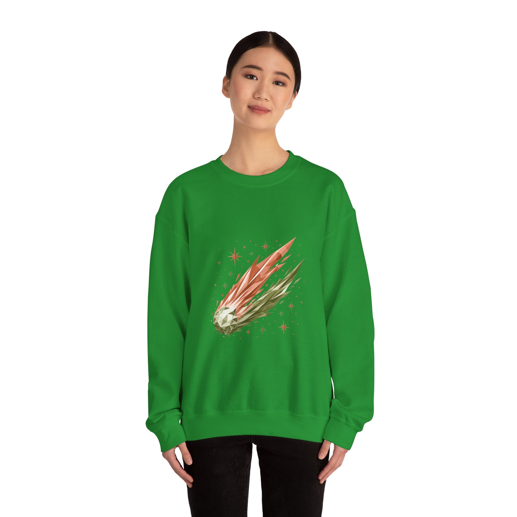 Matching Couple Sweatshirt - Comet & Asteroid Matching Couple Crewneck Sweatshirt Geometric Art His Hers Couple Gift - Design A