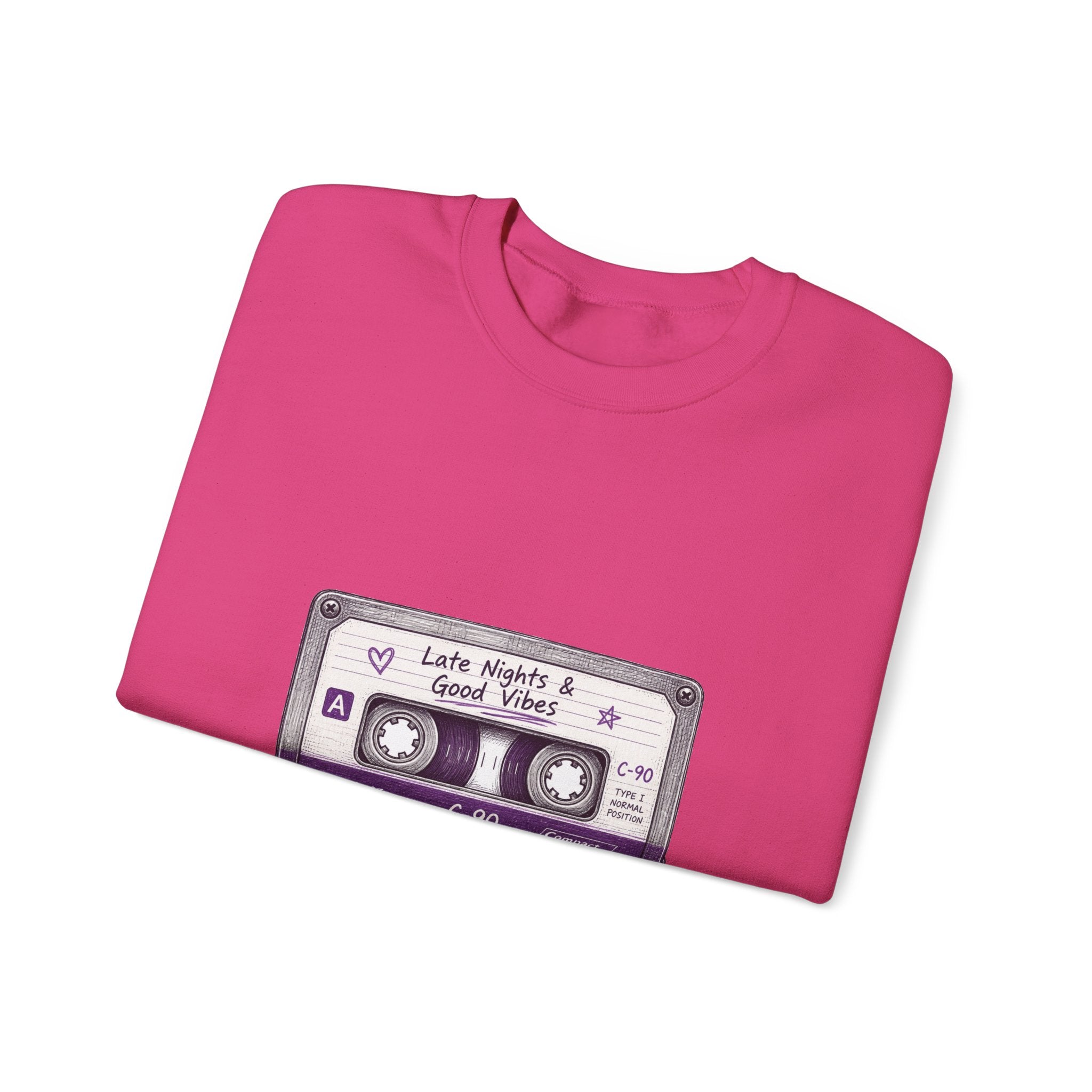 Matching Couple Sweatshirt - Vinyl & Cassette Matching Couple Crewneck Sweatshirt Hand-Drawn Art His Hers Best Friend Gift - Design B