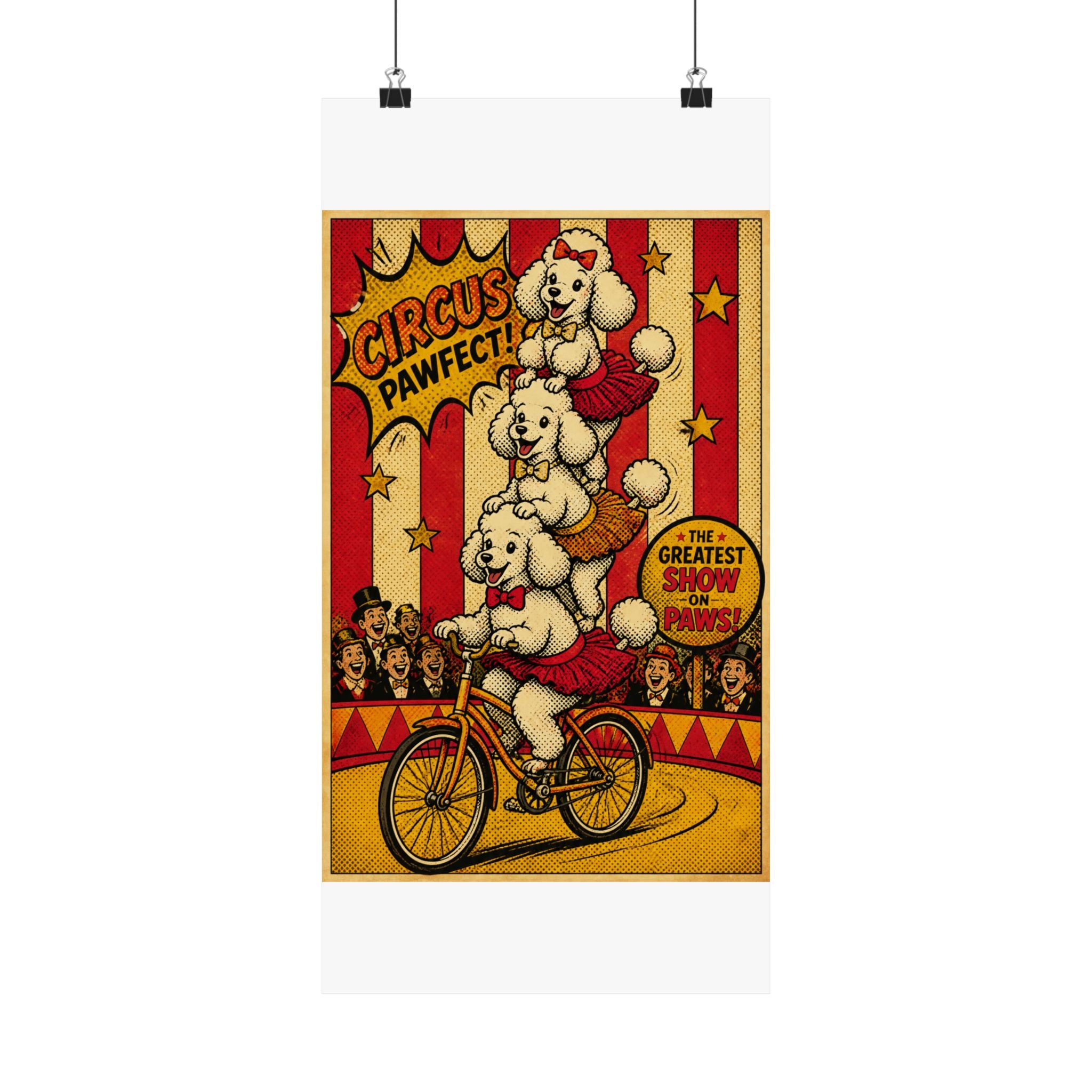 Poodle Stack Bicycle Wall Art Poster 18×24 Pop Art Living Room Decor Maximalist Print