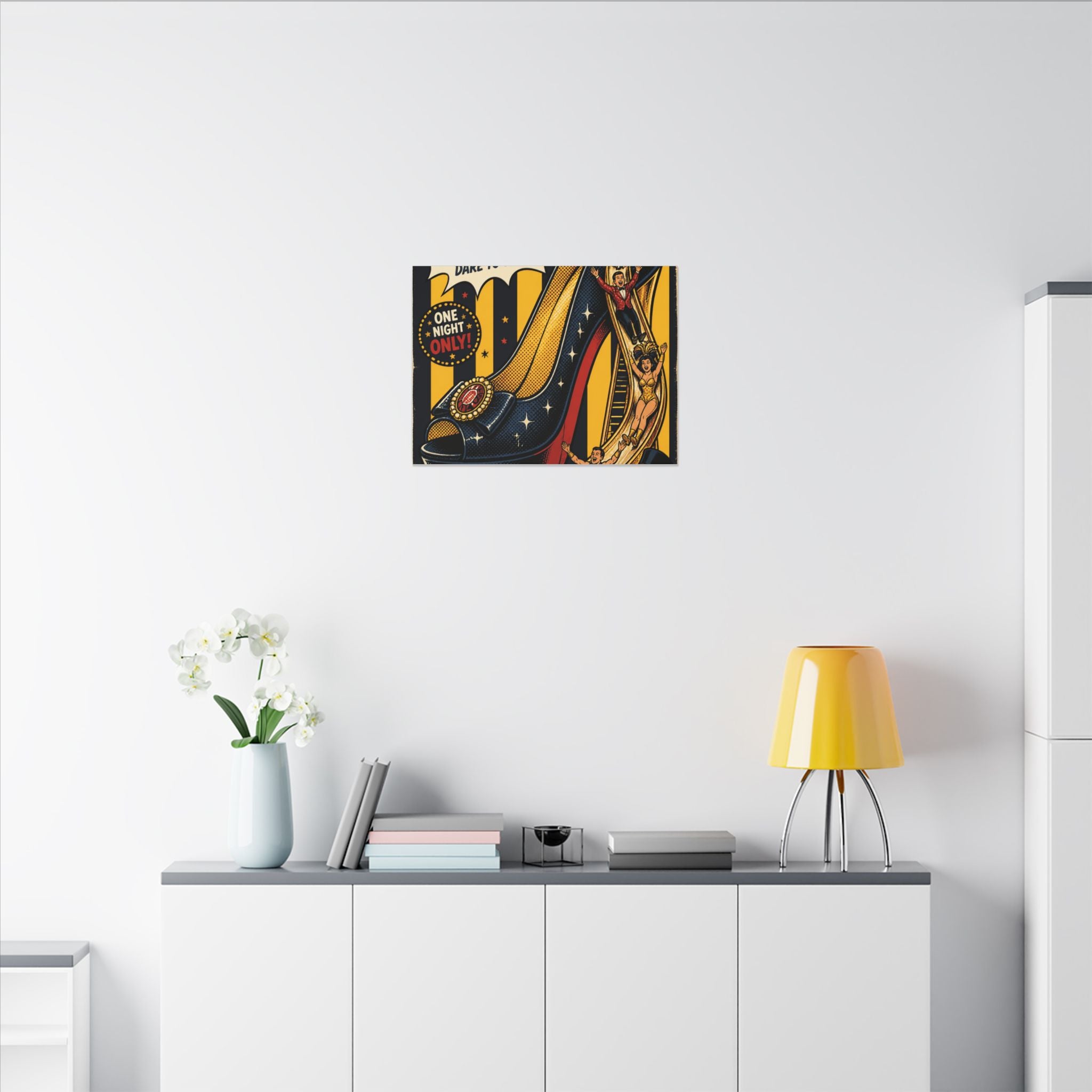 High Heel Slide Wall Art Canvas 16×20 Pop Art Living Room Decor Maximalist Print