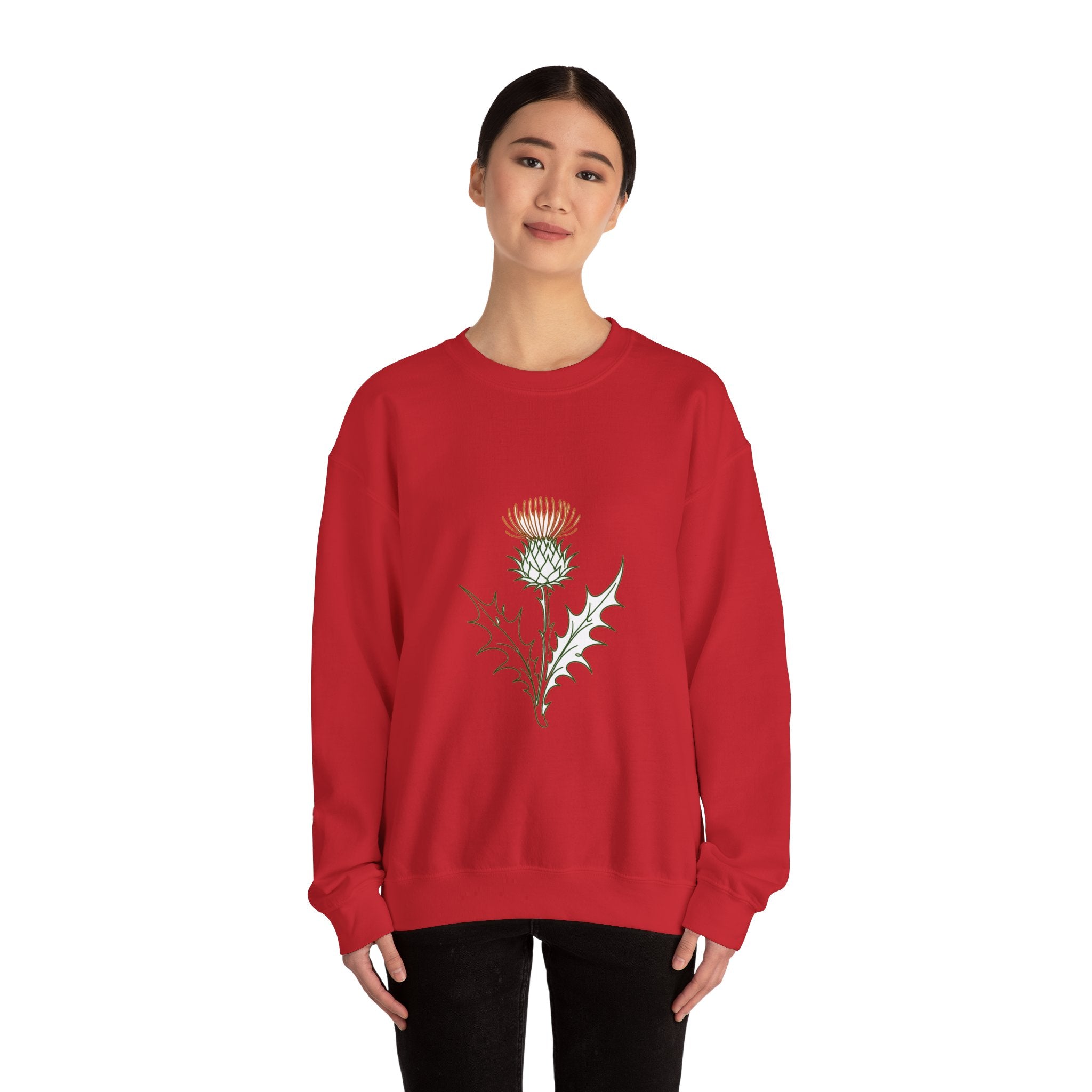 Matching Couple Sweatshirt - Lavender & Thistle Matching Couple Crewneck Sweatshirt Minimalist Art His Hers Valentine Gift - Design B