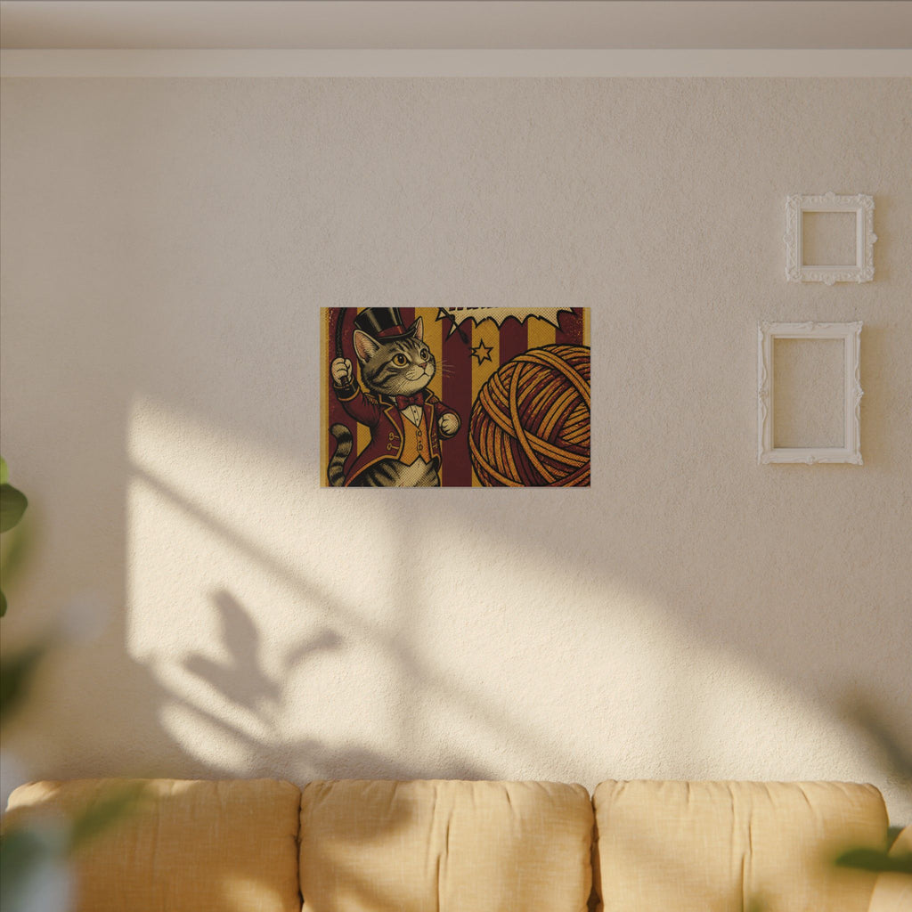 Cat Lion Tamer Wall Art Canvas 24×36 Pop Art Restaurant Decor Maximalist Print