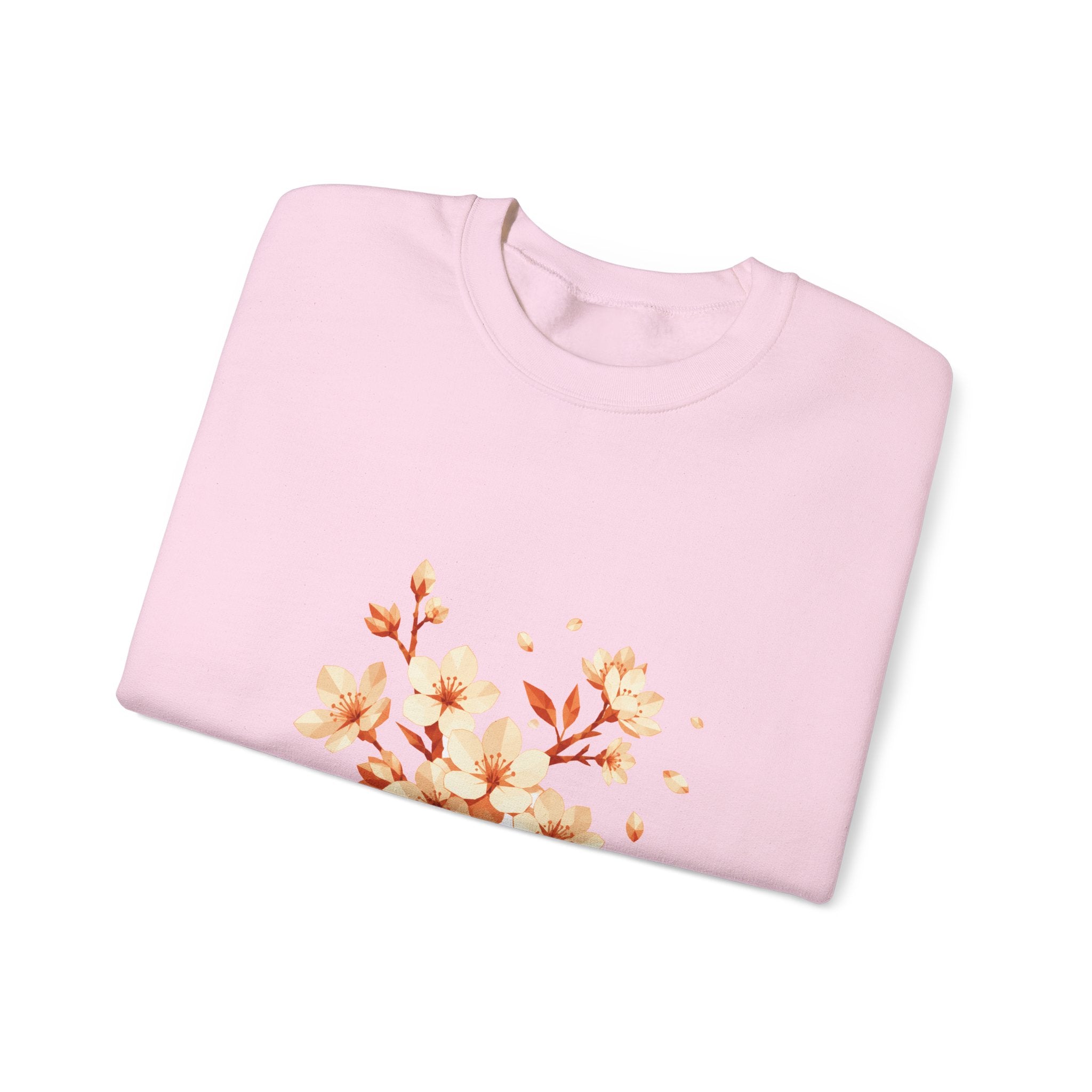 Matching Couple Sweatshirt - Cherry Blossom & Maple Leaf Matching Couple Comfort Colors Crew Geometric Art His Hers Love Gift - Design A