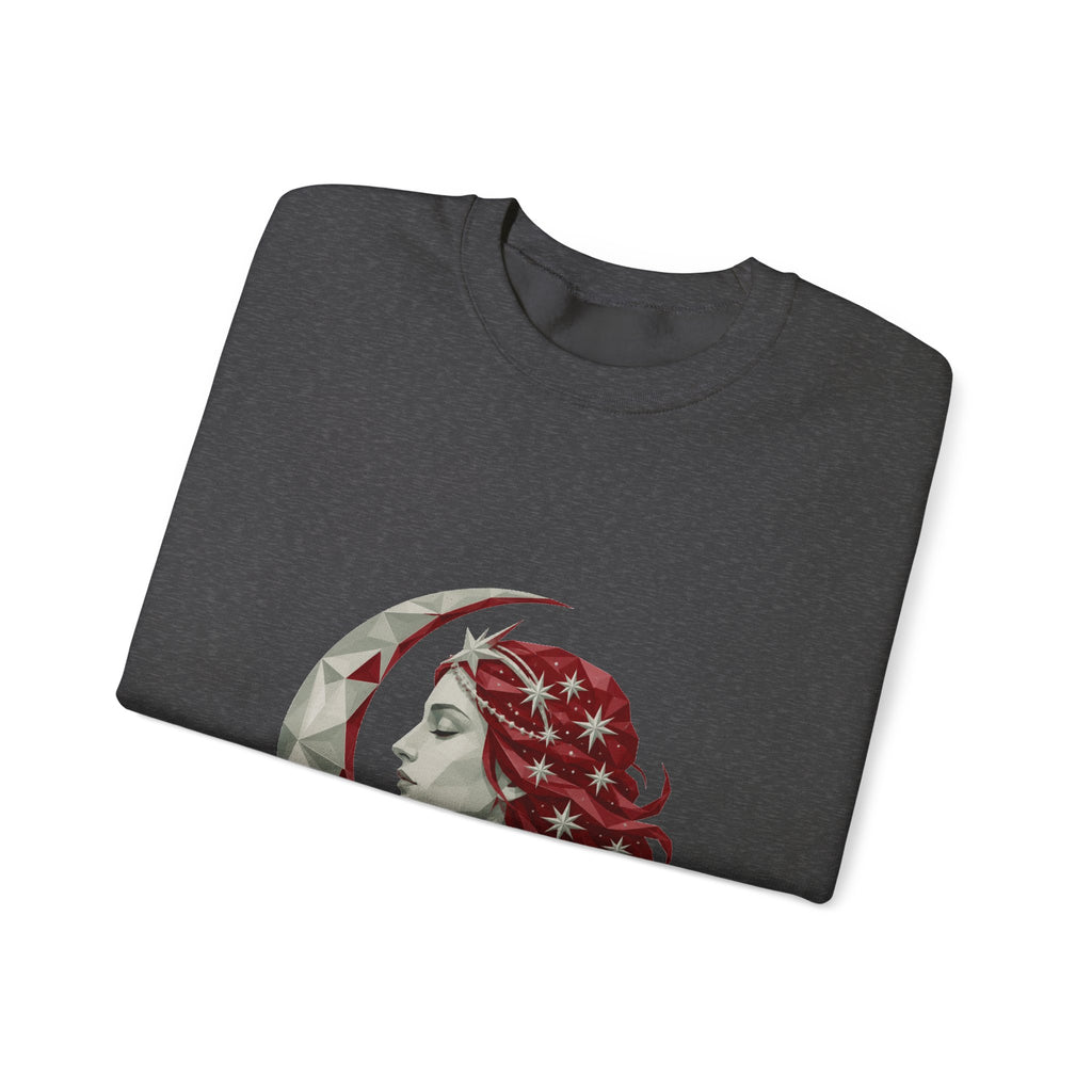 Matching Couple Sweatshirt - Helios & Selene Matching Couple Premium Fleece Sweatshirt Geometric Art His Hers Love Gift - Design B