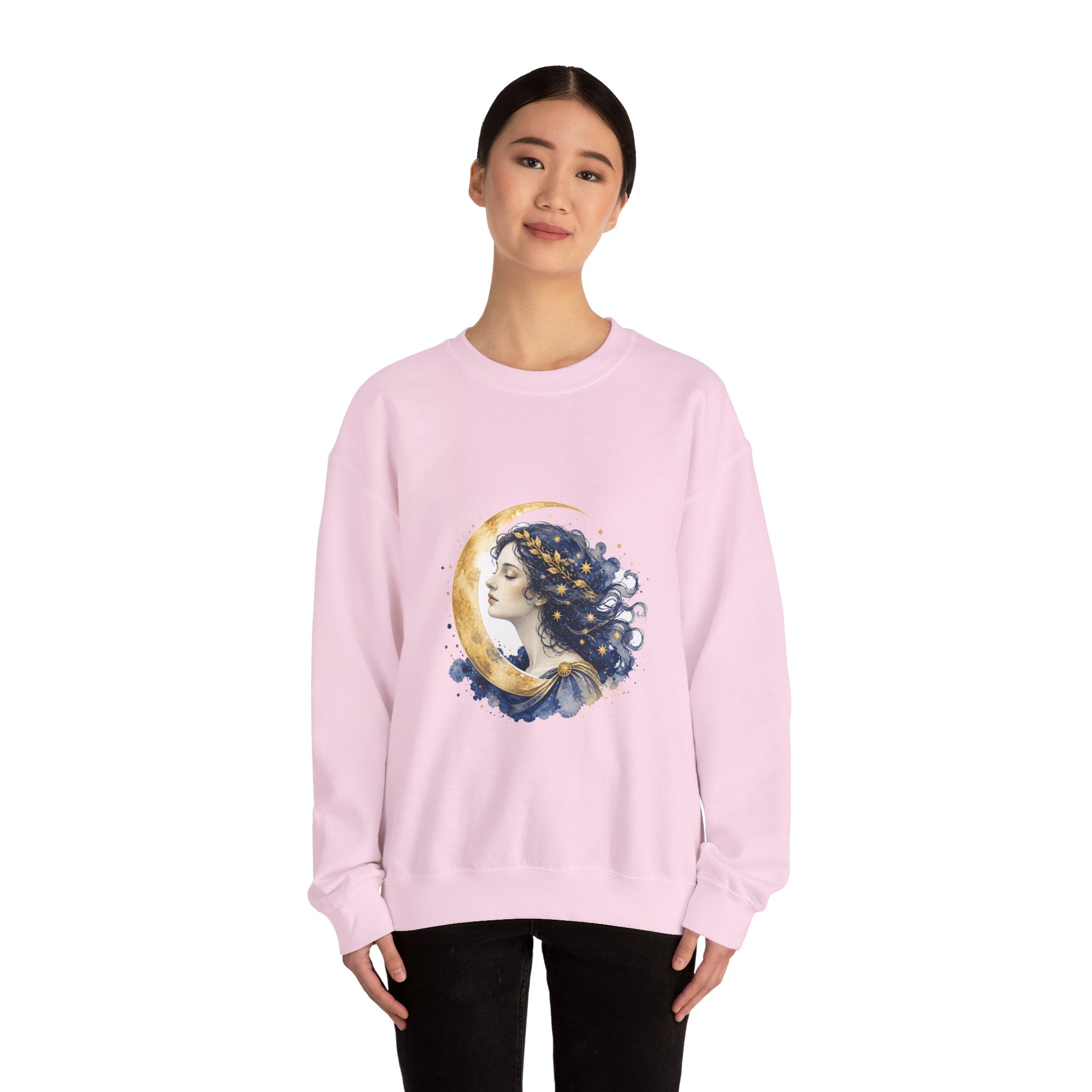 Matching Couple Sweatshirt - Helios & Selene Matching Couple Comfort Colors Crew Watercolor Art His Hers Birthday Gift - Design B