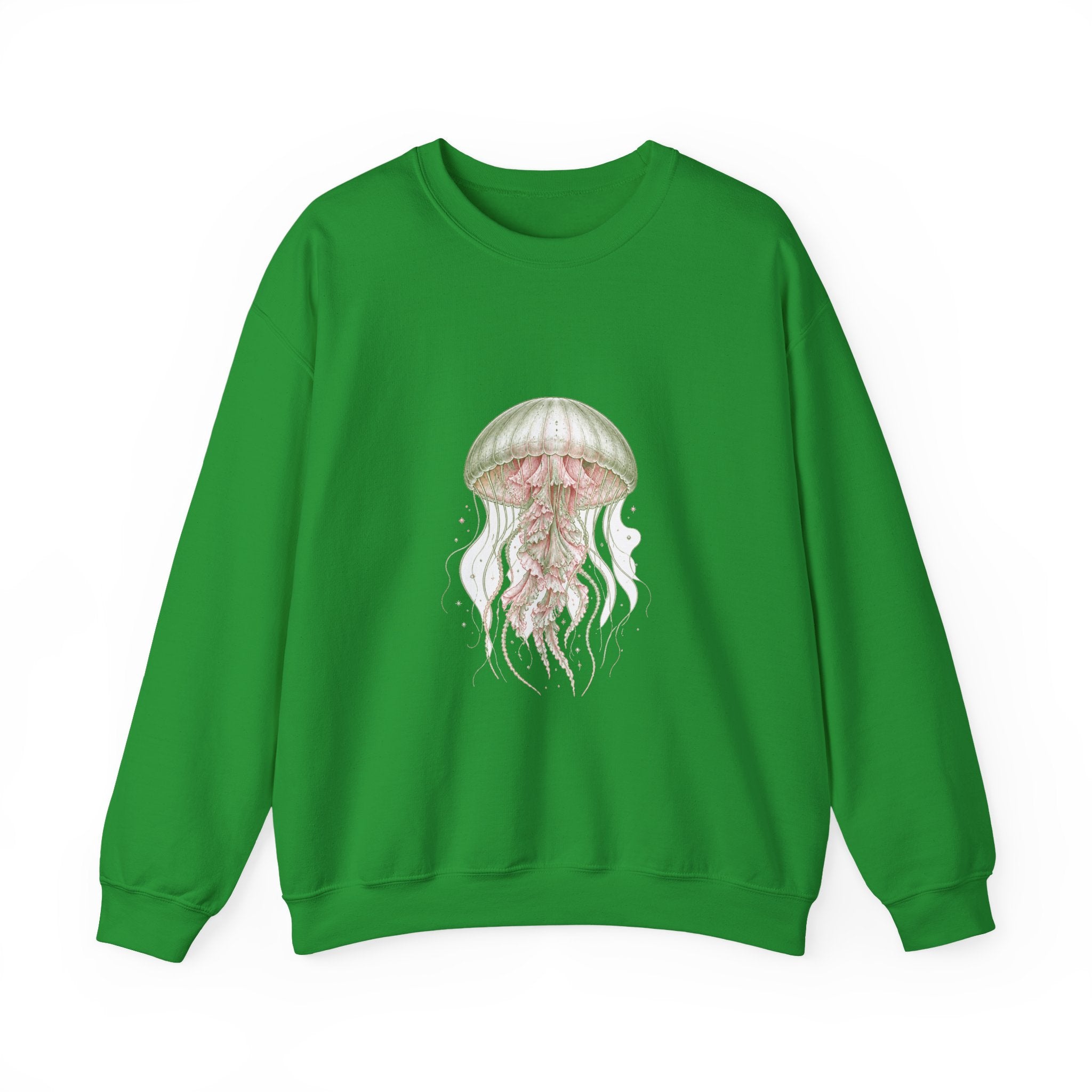 Matching Couple Sweatshirt - Octopus & Jellyfish Matching Couple Premium Fleece Sweatshirt Vintage Art His Hers Honeymoon Gift - Design B
