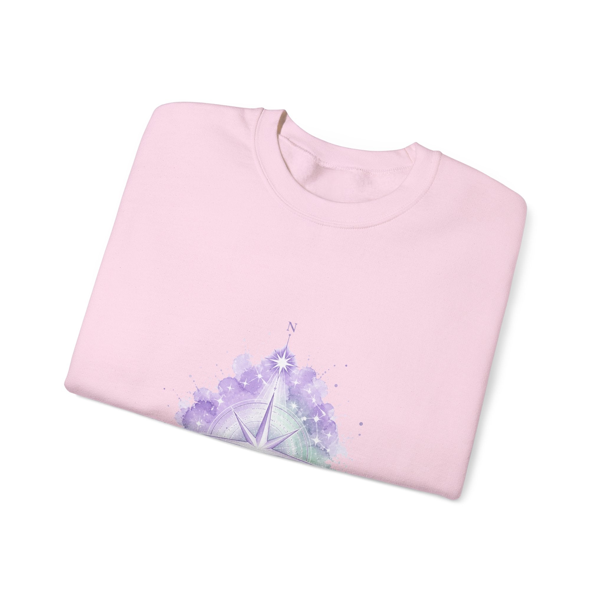 Matching Couple Sweatshirt - Shooting Star & North Star Matching Couple Crewneck Sweatshirt Watercolor Art His Hers Engagement Gift - Design B