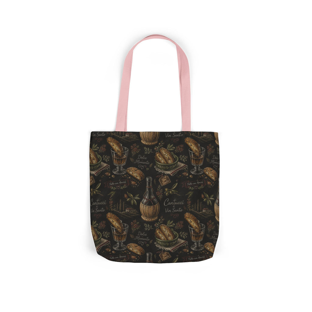 Biscotti & Vin Santo Canvas Tote Bag Mediterranean Kitchen Chalk Art Design Italian Cottagecore Gift