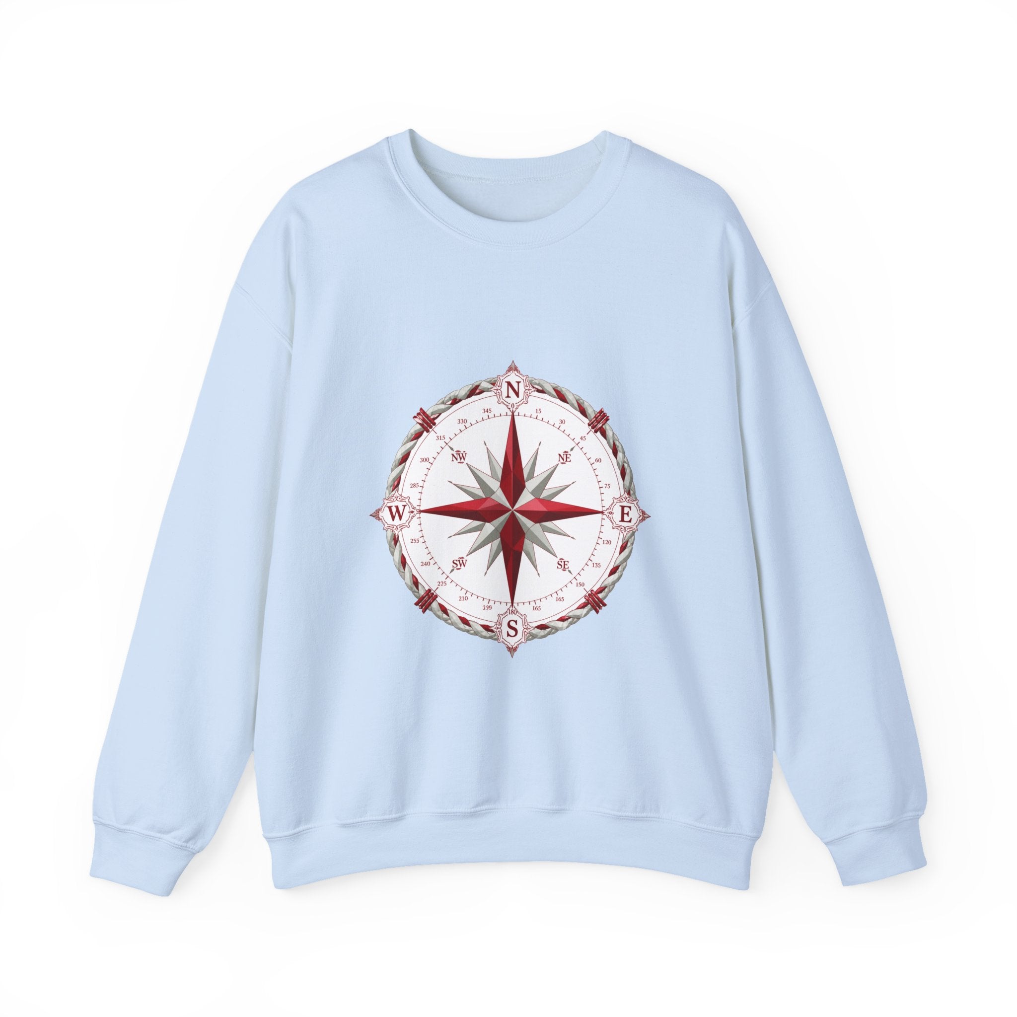 Matching Couple Sweatshirt - Compass North & South Matching Couple Crewneck Sweatshirt Geometric Art His Hers Couple Gift - Design A