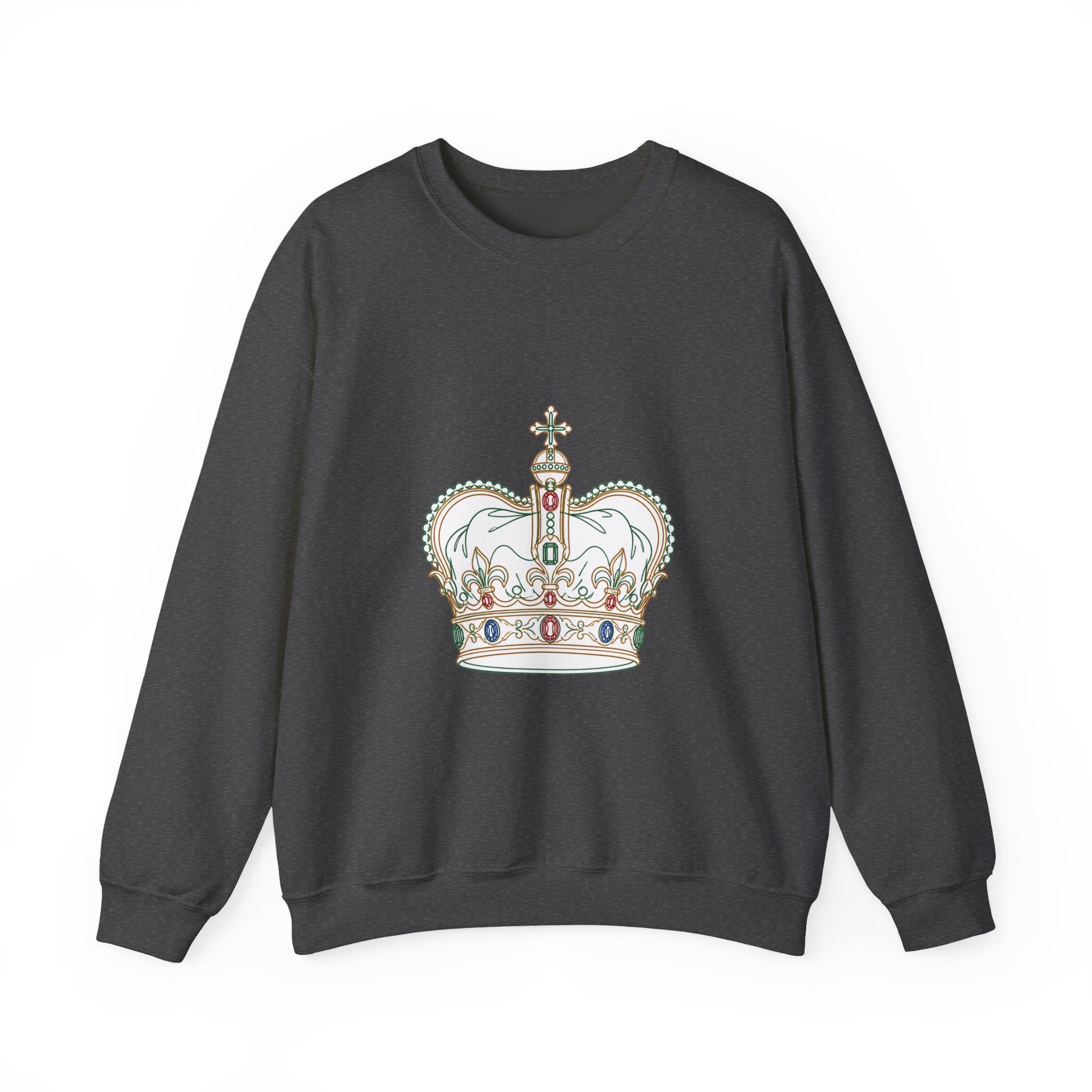Matching Couple Sweatshirt - Crown & Shield Matching Couple Premium Fleece Sweatshirt Minimalist Art His Hers Christmas Gift - Design A