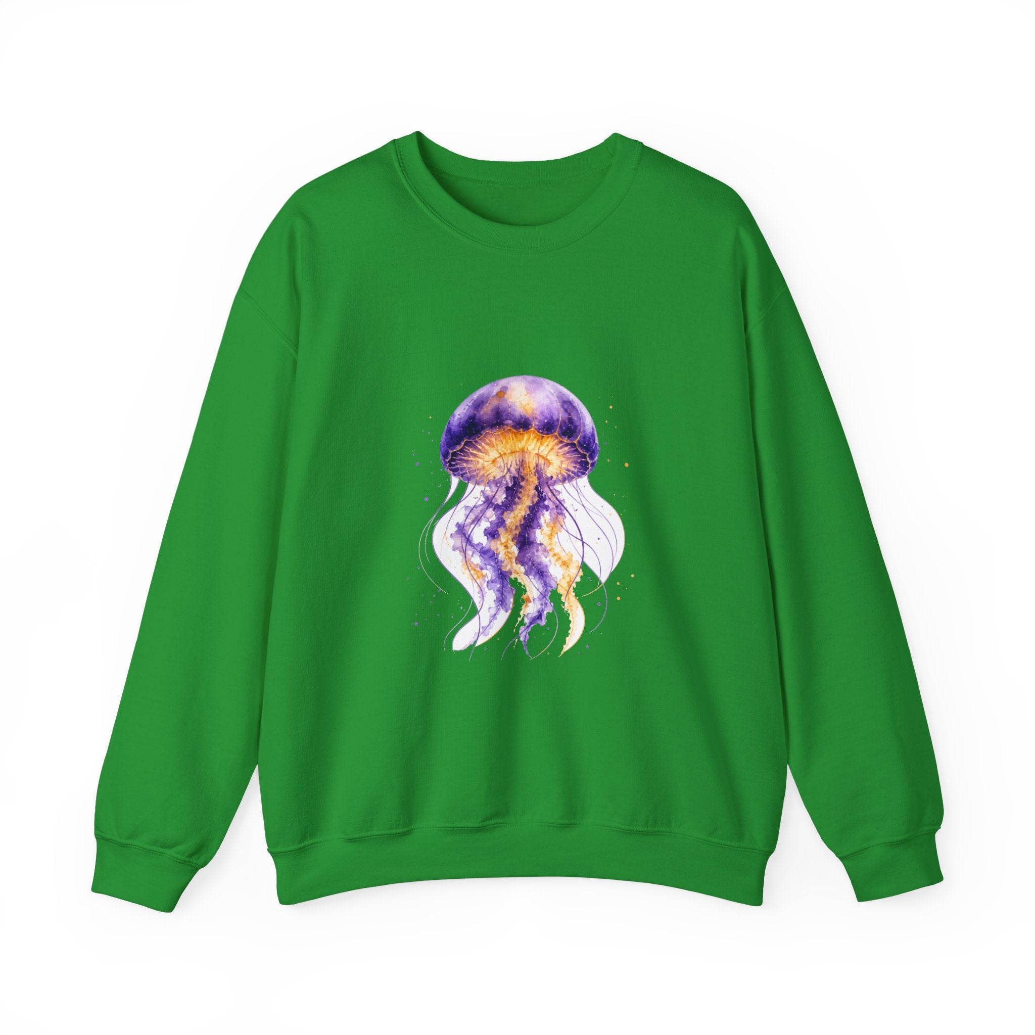 Matching Couple Sweatshirt - Octopus & Jellyfish Matching Couple Comfort Colors Crew Watercolor Art His Hers Birthday Gift - Design B