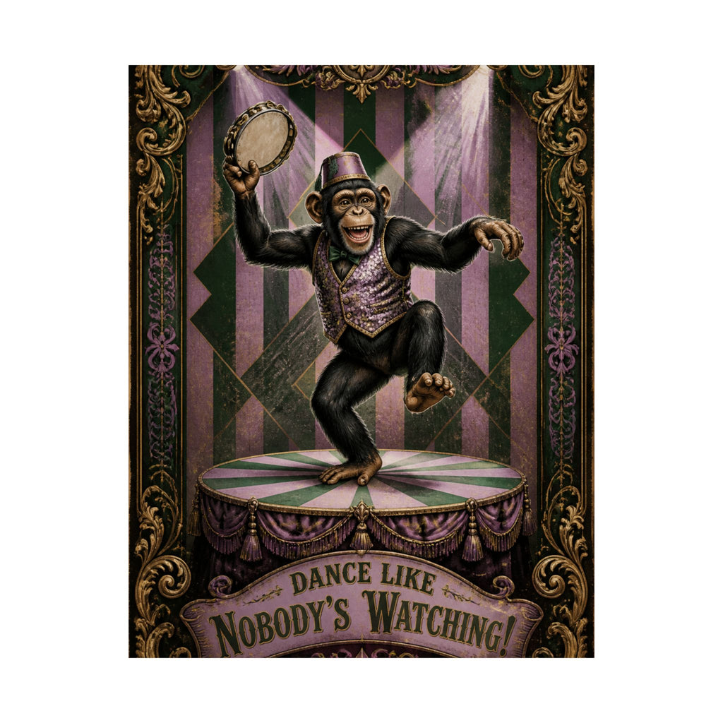 Dancing Monkey Wall Art Poster 18×24 Baroque Home Office Decor Maximalist Print