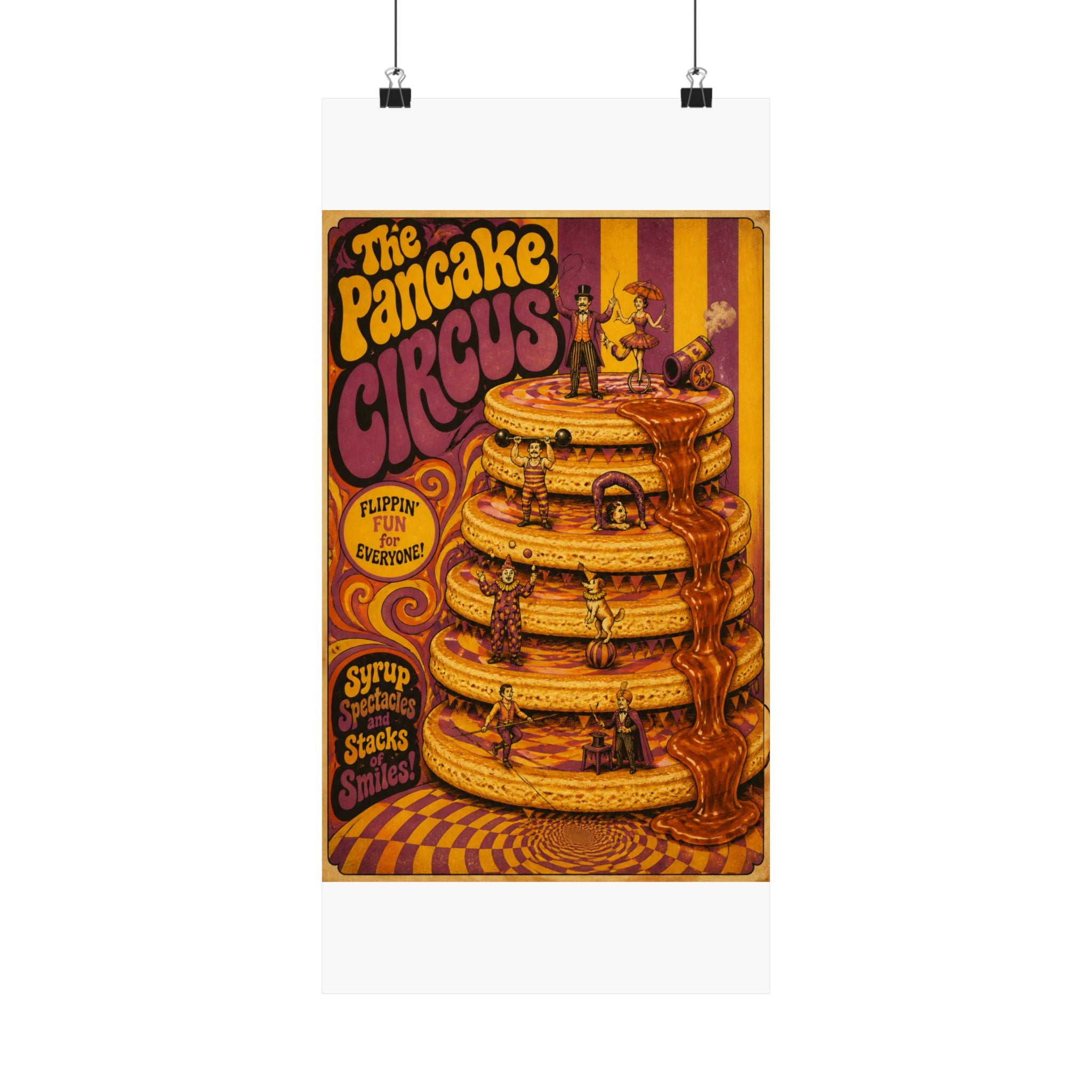 Pancake Stack Platform Wall Art Poster 24×36 Psychedelic Dining Room Decor Maximalist Print