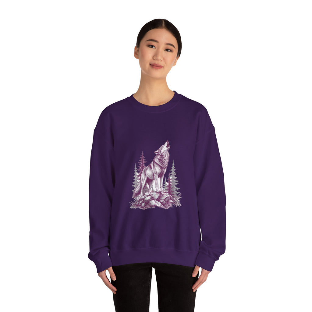 Matching Couple Sweatshirt - Wolf & Dove Matching Couple Comfort Colors Crew Hand-Drawn Art His Hers Anniversary Gift - Design A