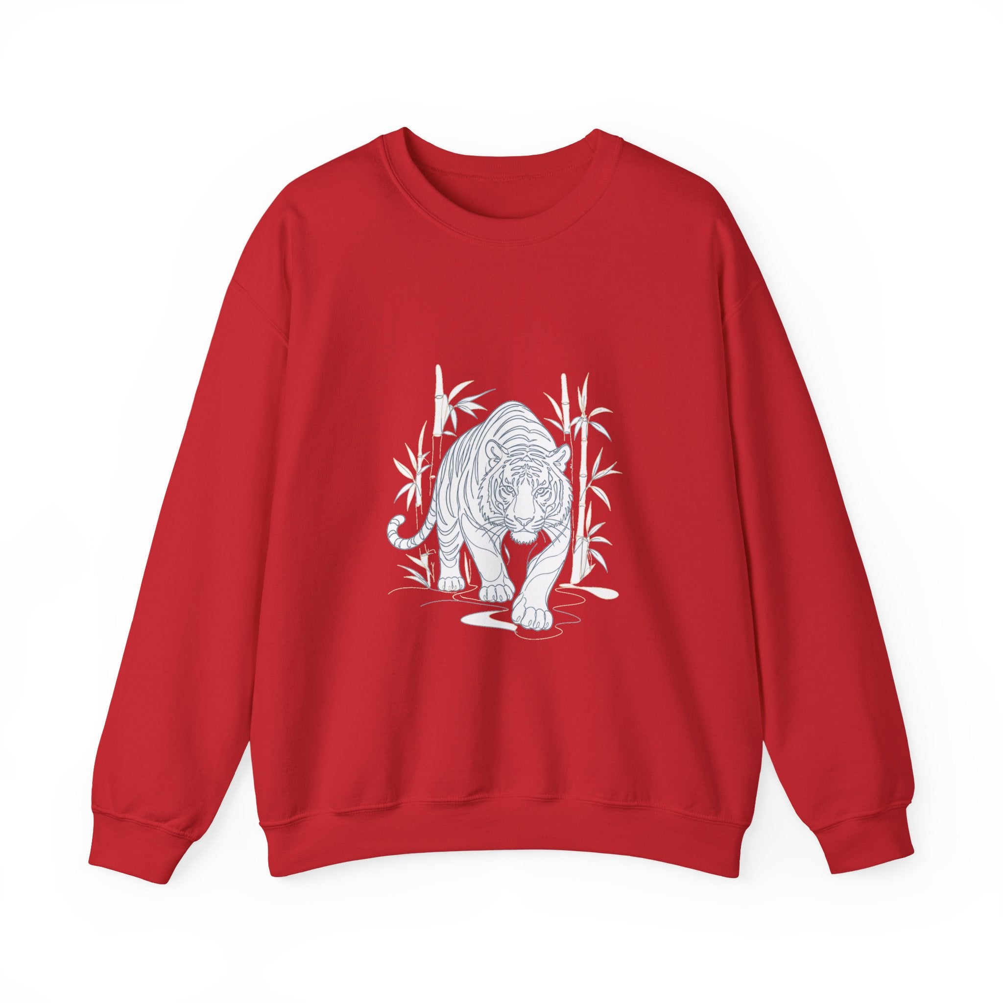 Matching Couple Sweatshirt - Tiger & Crane Matching Couple Crewneck Sweatshirt Minimalist Art His Hers Valentine Gift - Design A