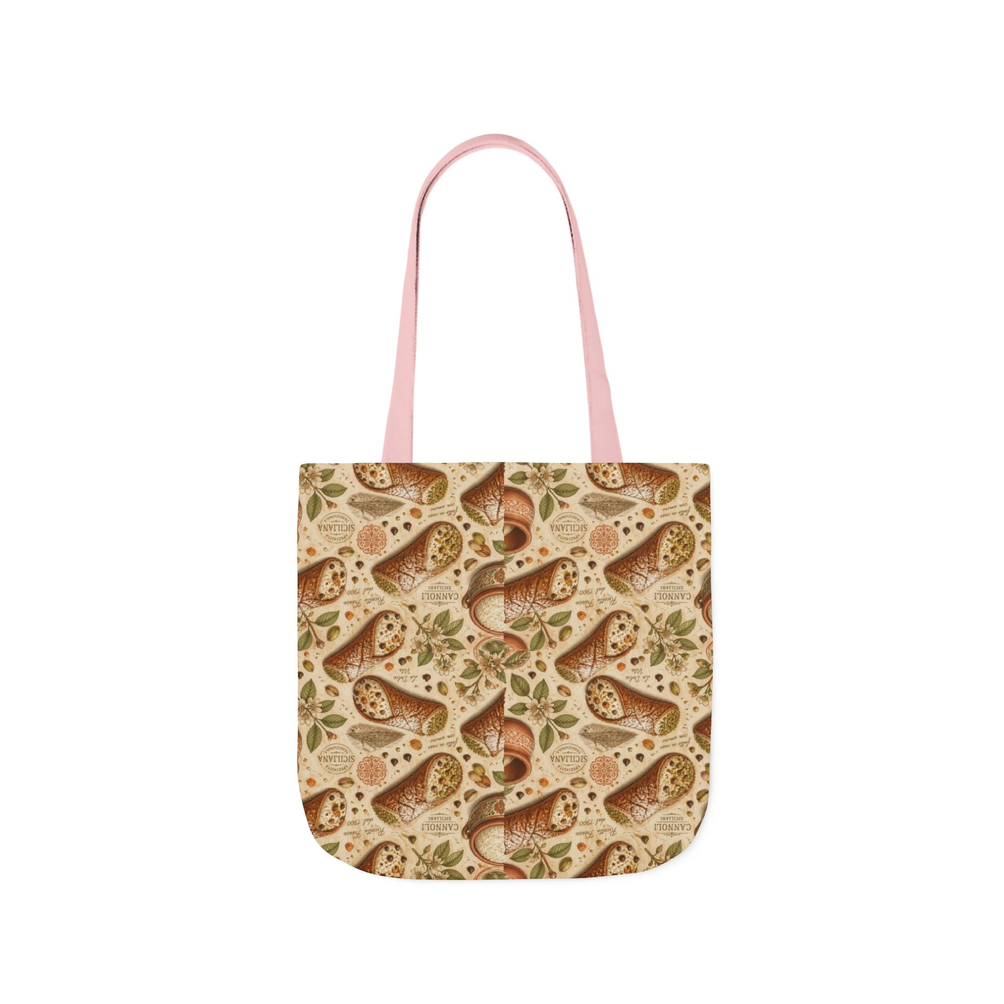 Sicilian Cannoli Canvas Tote Bag Mediterranean Kitchen Botanical Design Italian Cottagecore Gift