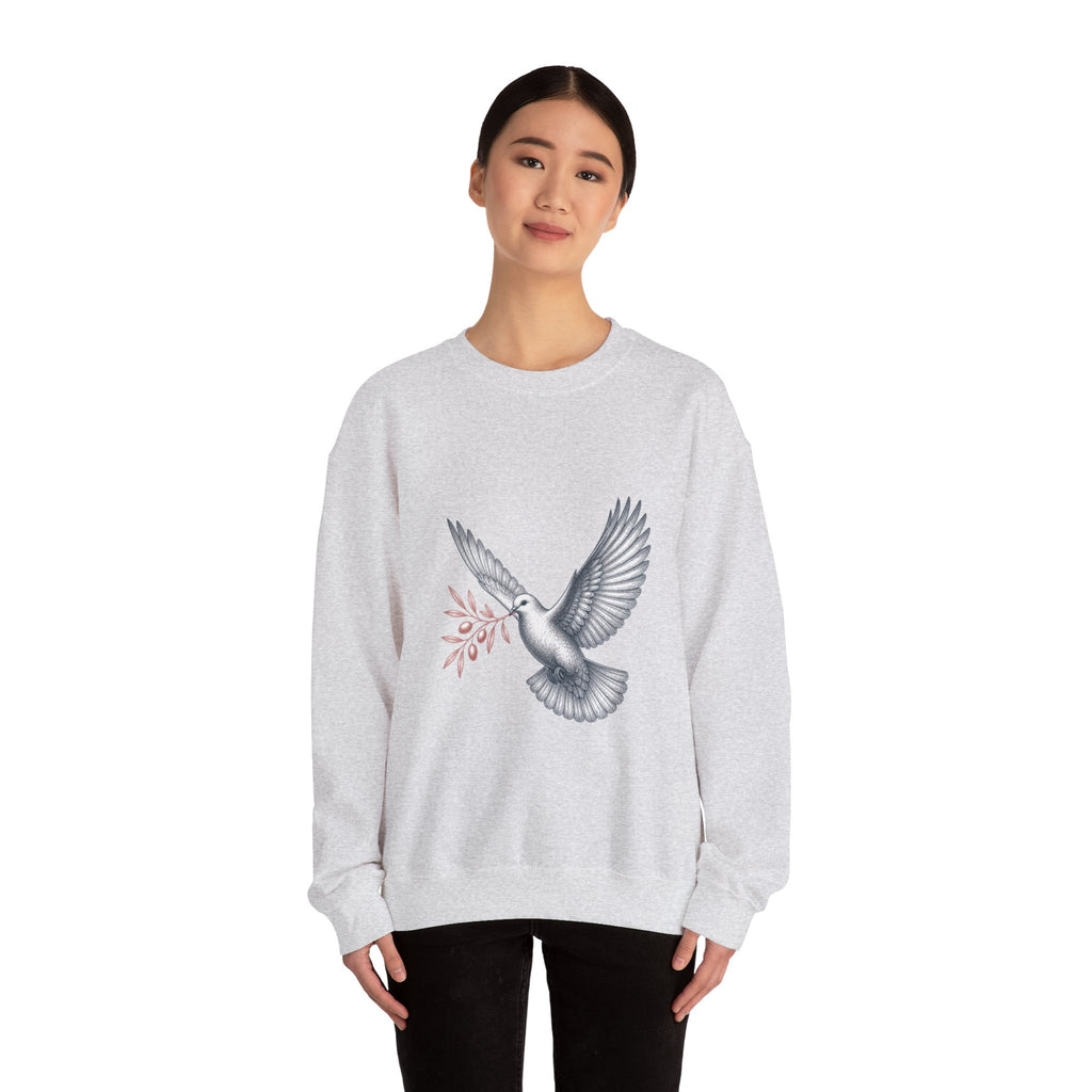 Matching Couple Sweatshirt - Wolf & Dove Matching Couple Premium Fleece Sweatshirt Vintage Art His Hers Honeymoon Gift - Design B