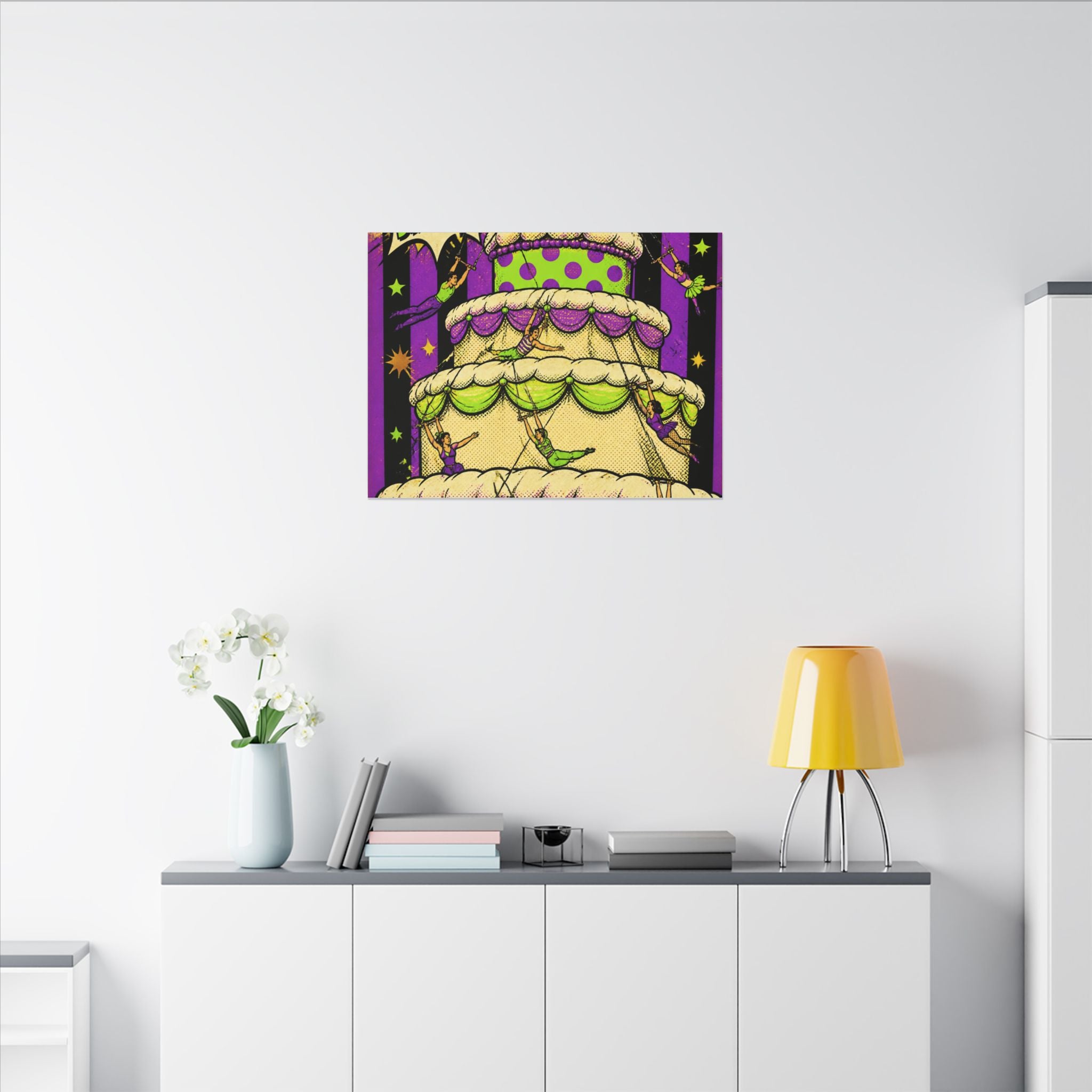 Birthday Cake Trapeze Wall Art Canvas 24×36 Pop Art Restaurant Decor Maximalist Print