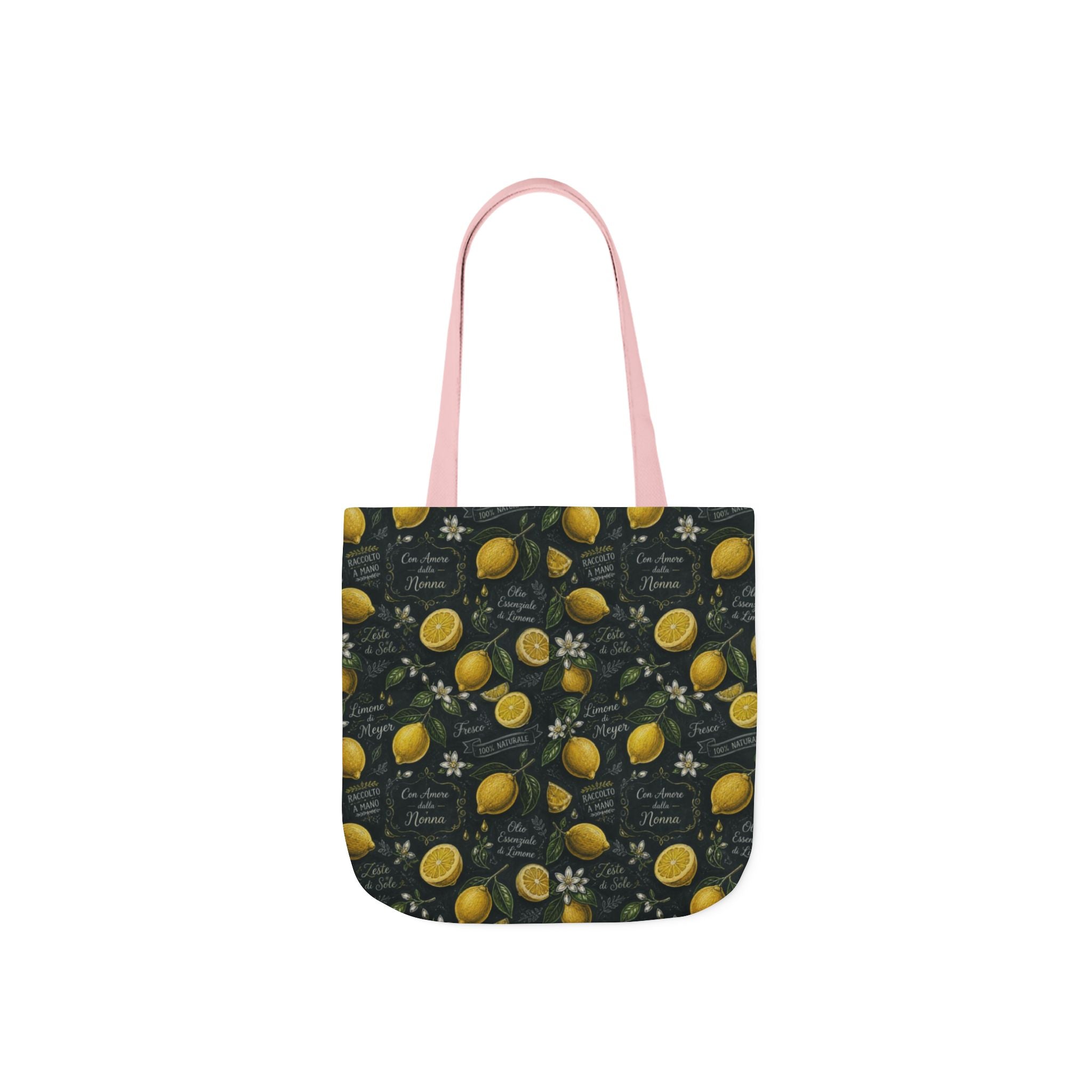 Meyer Lemons Canvas Tote Bag Mediterranean Kitchen Chalk Art Design Italian Cottagecore Gift
