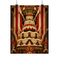 Birthday Cake Trapeze Wall Art Poster 18×24 Art Deco Entryway Decor Maximalist Print