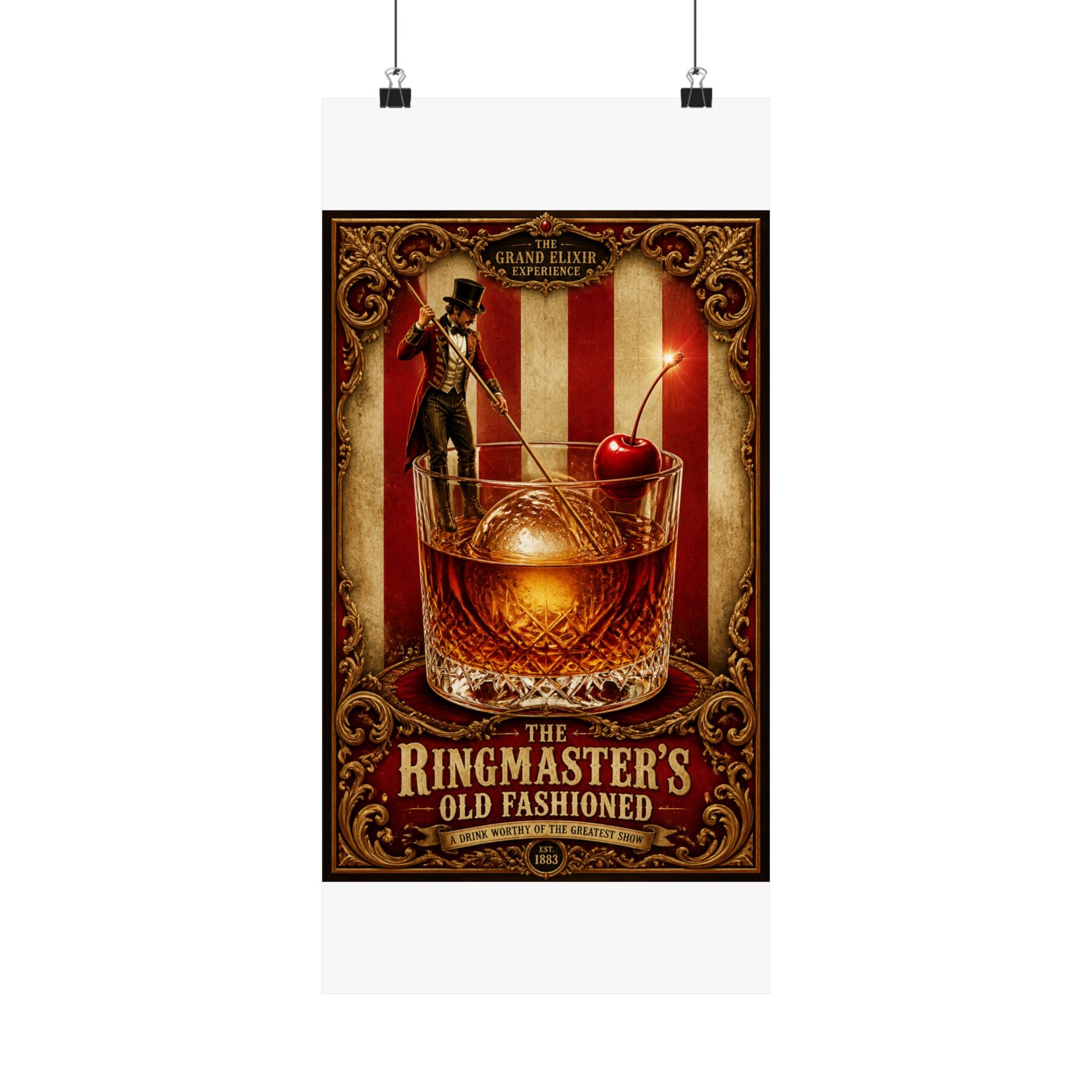 Old Fashioned Ringmaster Wall Art Poster 18×24 Baroque Home Office Decor Maximalist Print