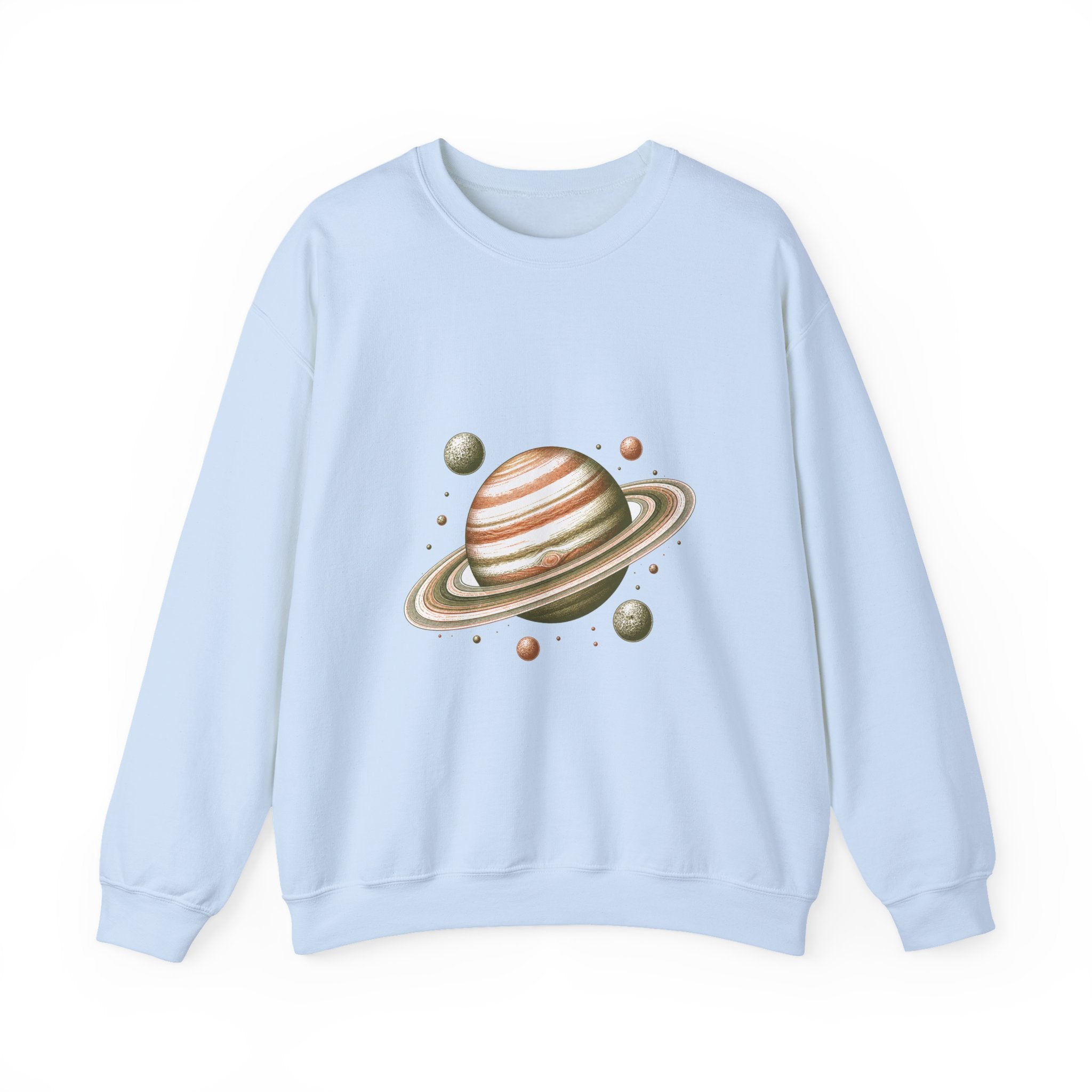 Matching Couple Sweatshirt - Saturn & Jupiter Matching Couple Comfort Colors Crew Hand-Drawn Art His Hers Anniversary Gift - Design A
