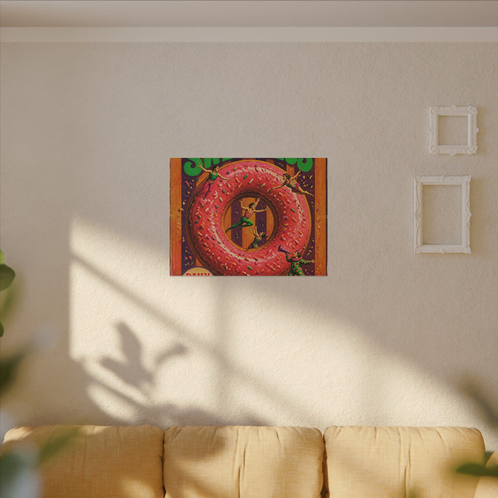 Donut Circus Ring Wall Art Canvas 24×36 Psychedelic Dining Room Decor Maximalist Print