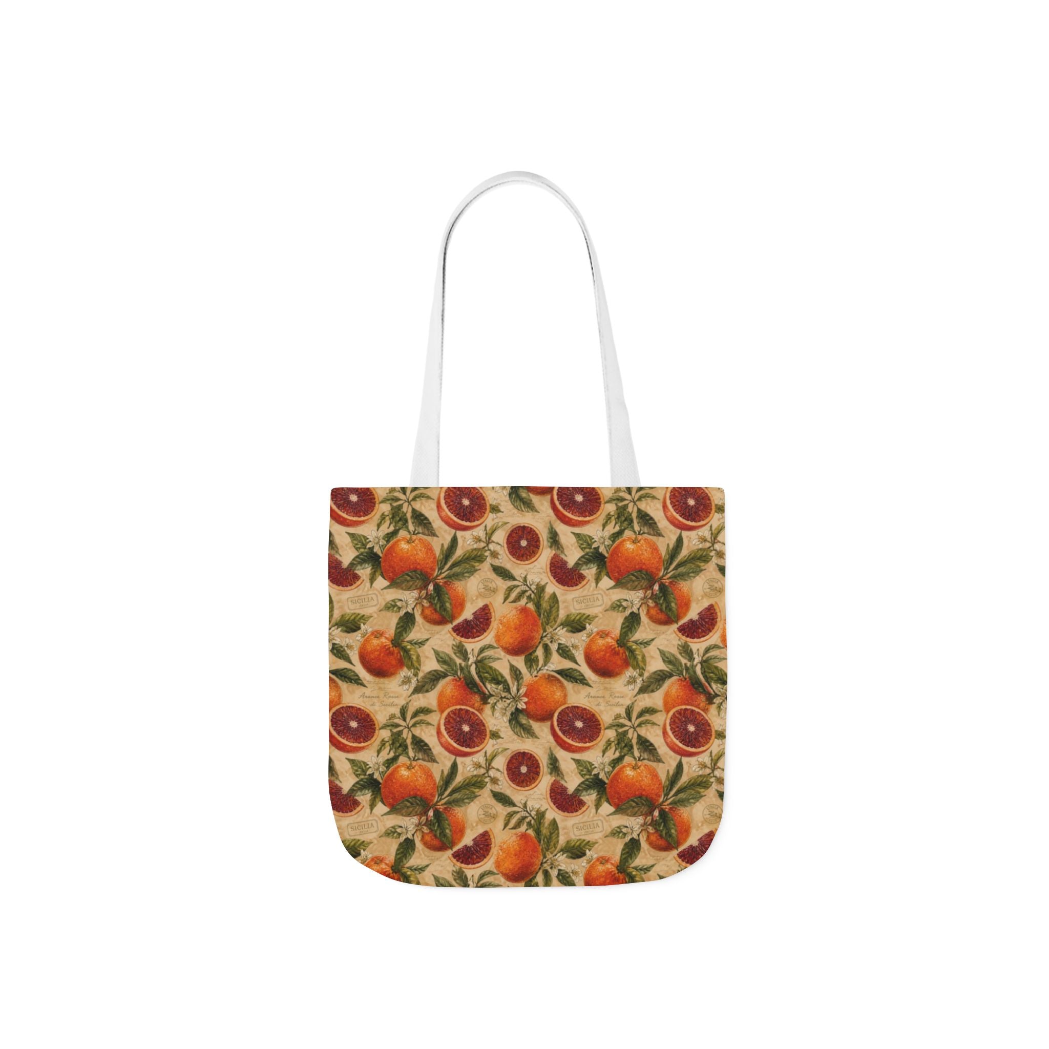 Blood Oranges Canvas Tote Bag Mediterranean Kitchen Watercolor Design Italian Cottagecore Gift