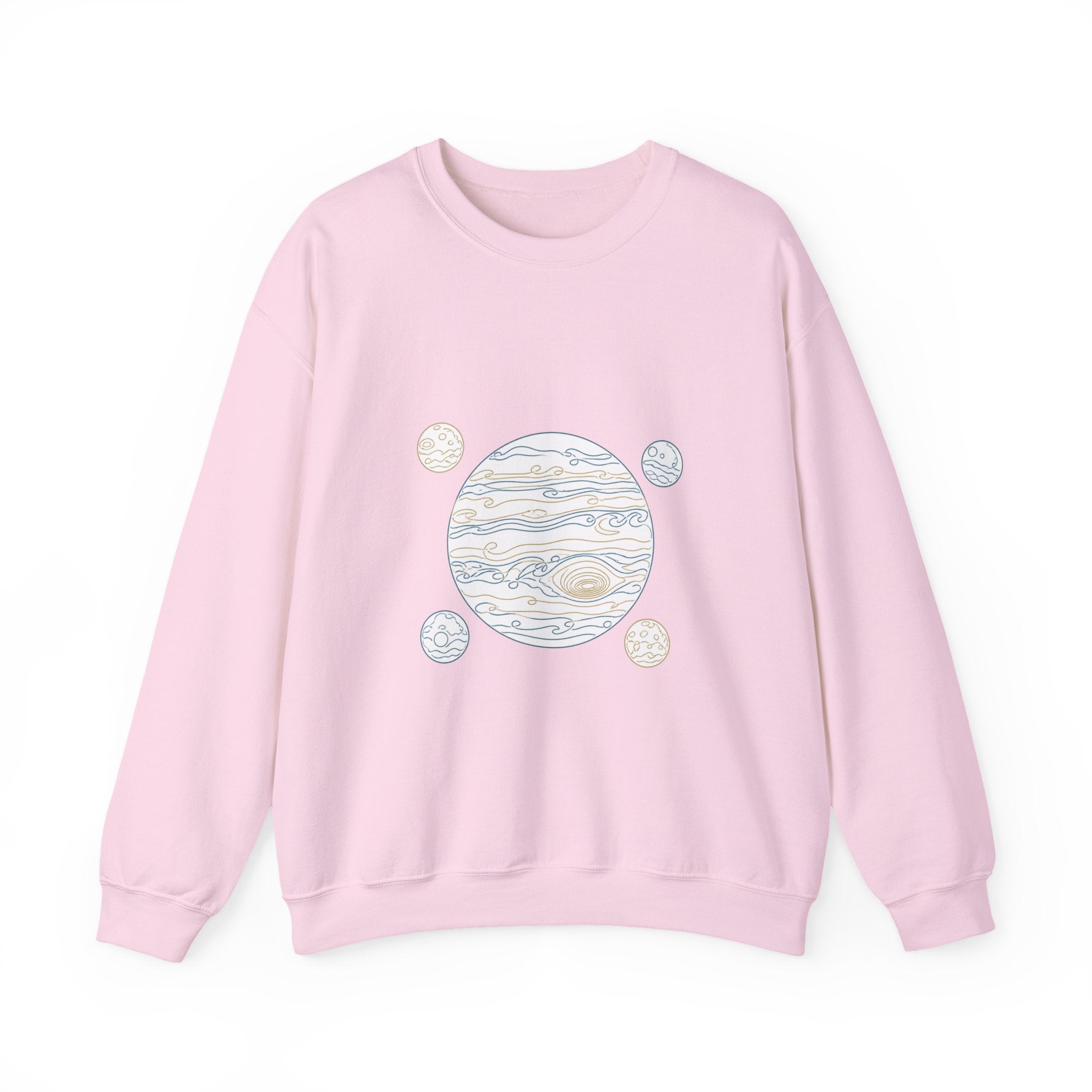 Matching Couple Sweatshirt - Saturn & Jupiter Matching Couple Crewneck Sweatshirt Minimalist Art His Hers Valentine Gift - Design B