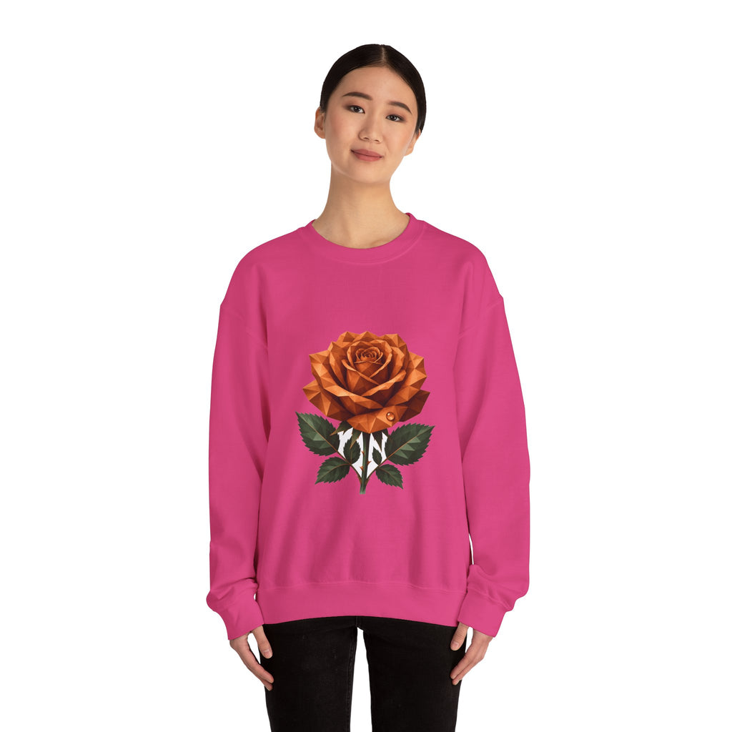 Matching Couple Sweatshirt - Rose & Thorn Matching Couple Premium Fleece Sweatshirt Geometric Art His Hers Love Gift - Design A