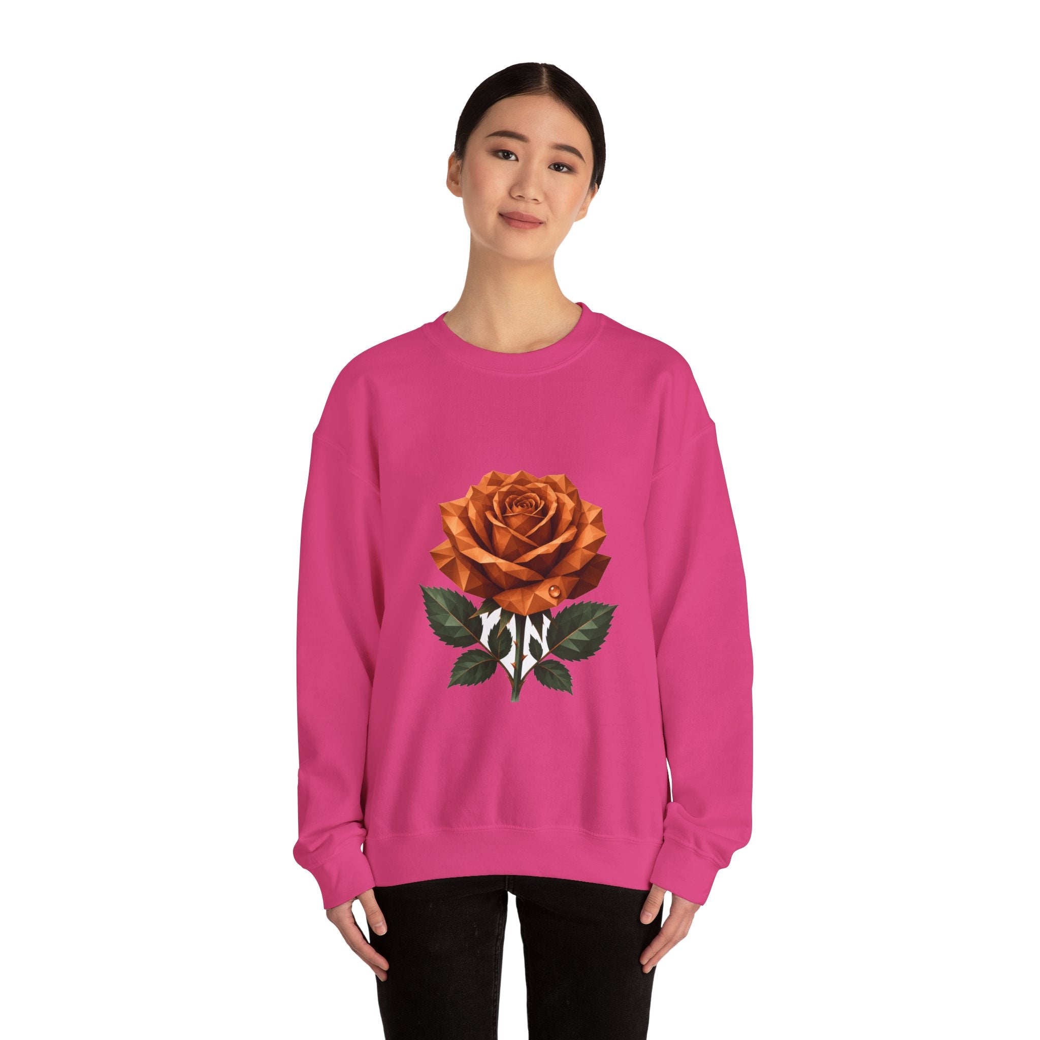 Matching Couple Sweatshirt - Rose & Thorn Matching Couple Premium Fleece Sweatshirt Geometric Art His Hers Love Gift - Design A