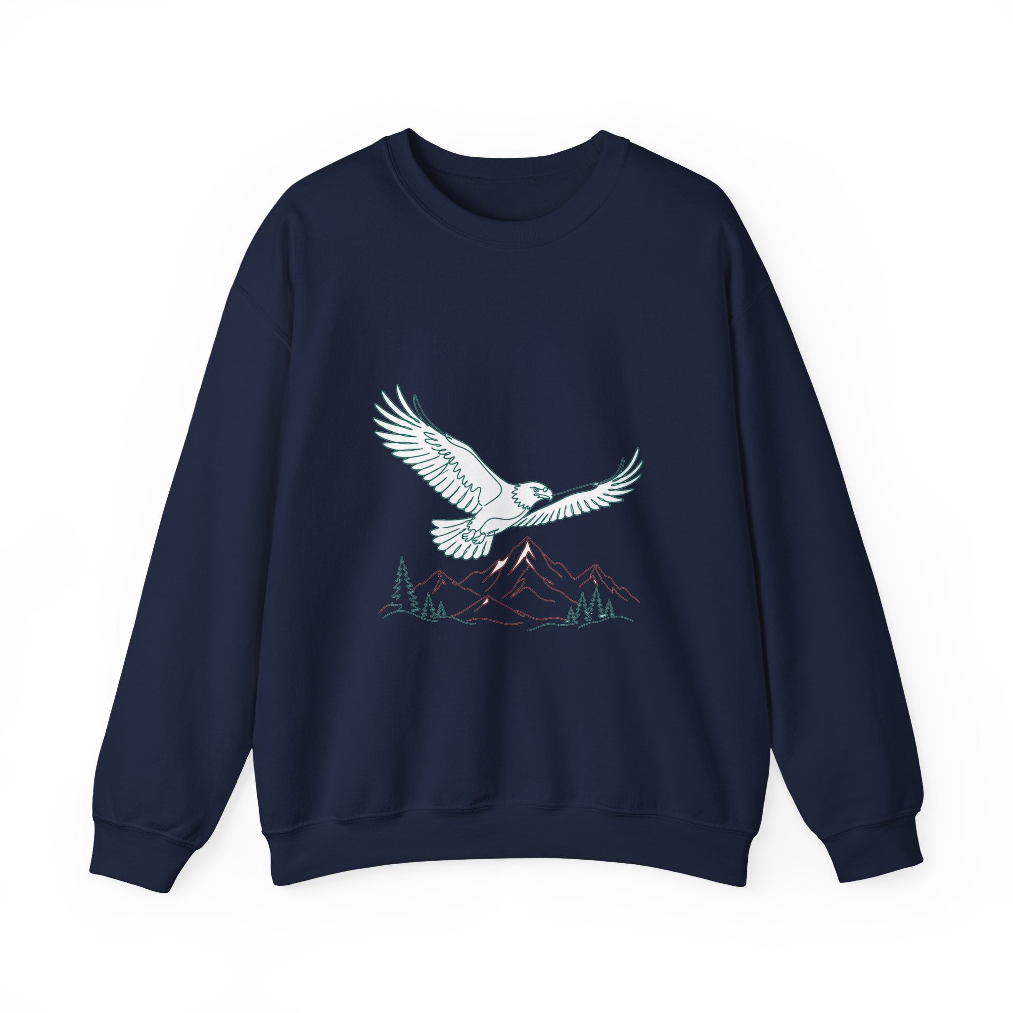 Matching Couple Sweatshirt - Eagle & Whale Matching Couple Crewneck Sweatshirt Minimalist Art His Hers Valentine Gift - Design A
